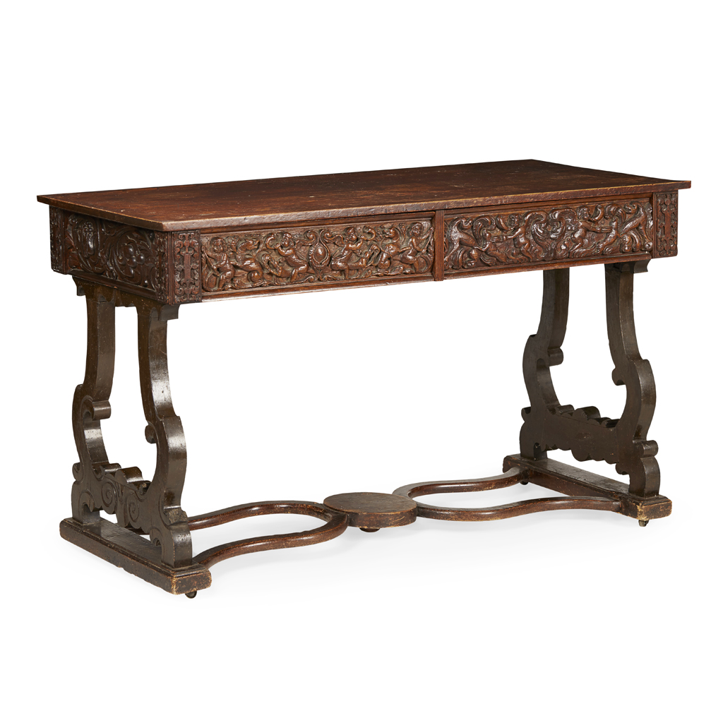 CONTINENTAL OAK TRESTLE TABLE