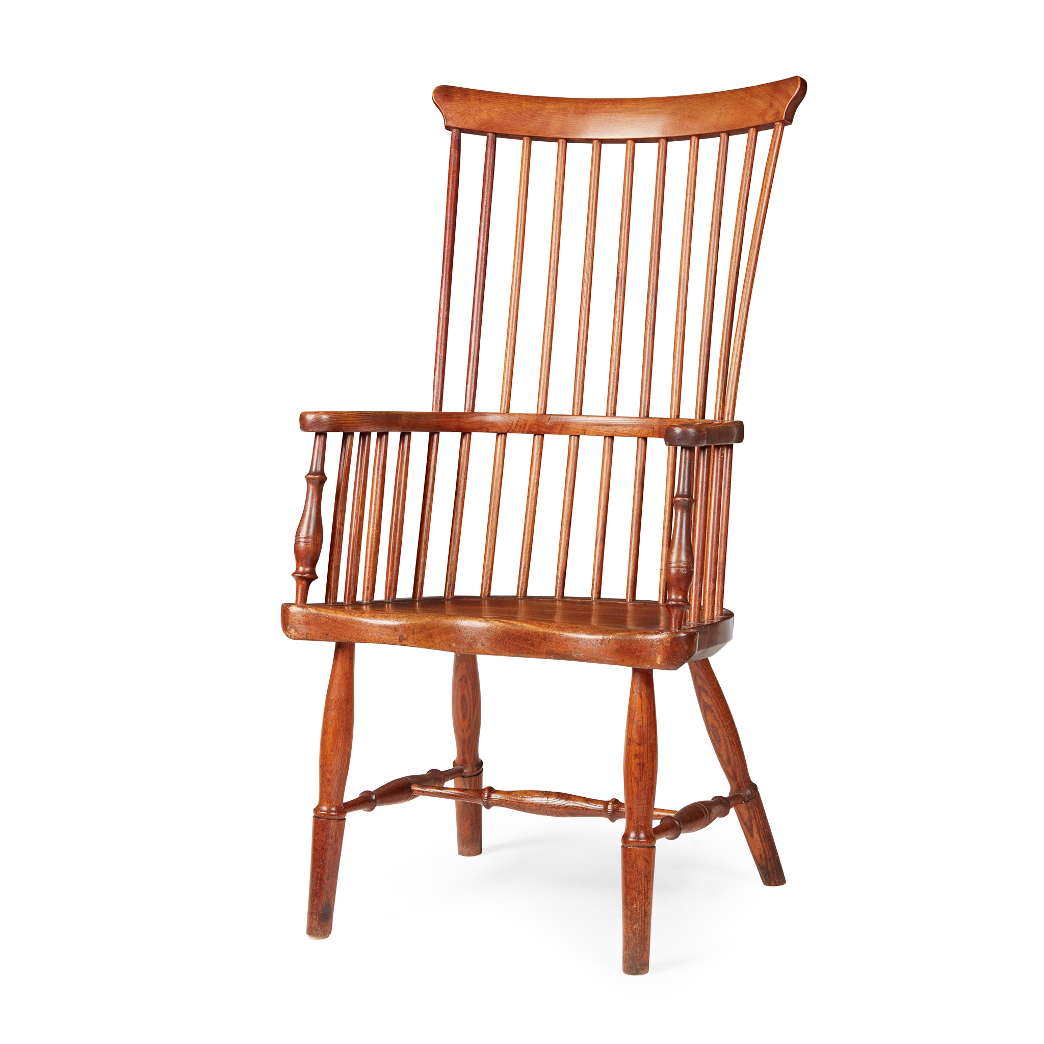 SCOTTISH ASH AND BIRCH DARVEL HIGH COMB-BACK ARMCHAIR