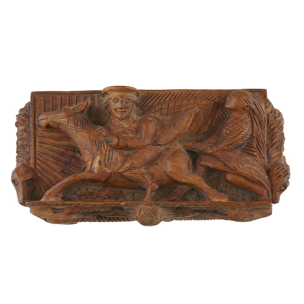 CARVED 'BLINDMAN' TABLE SNUFF BOX