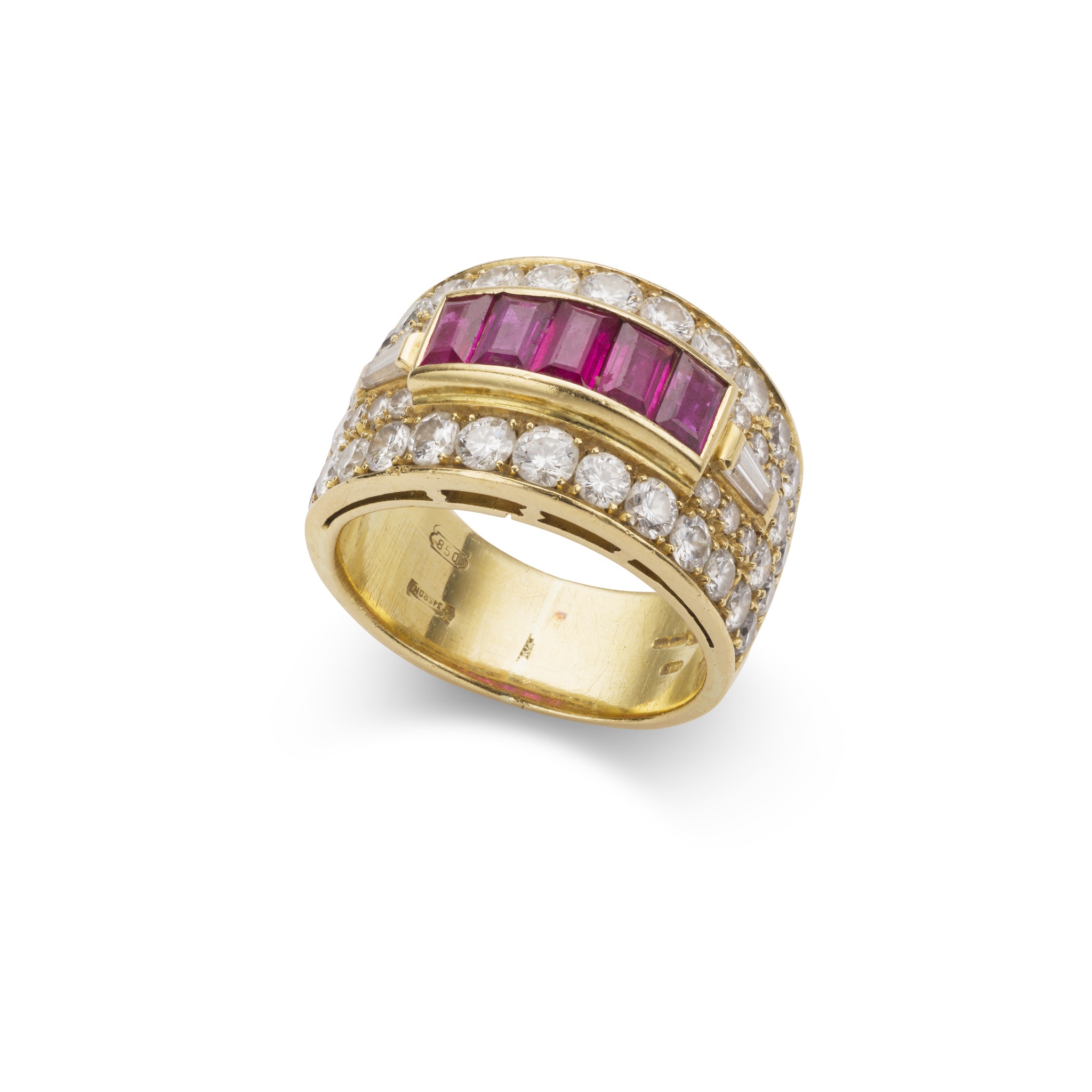 A ruby and diamond dress ring