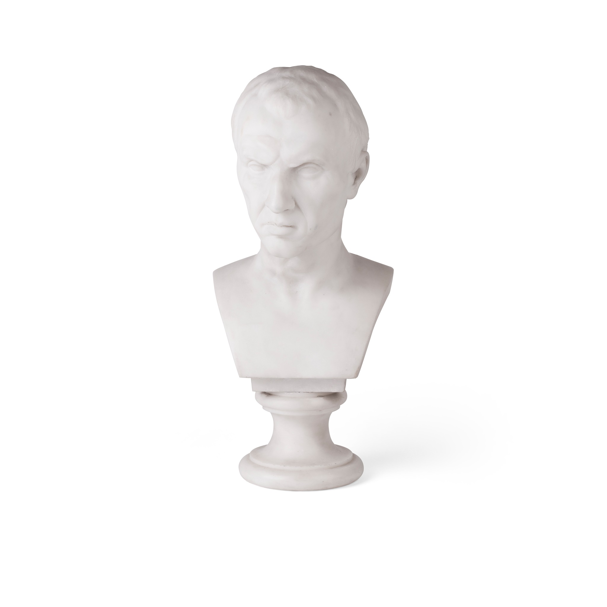 AFTER THE ANTIQUE, ITALIAN CARRERA MARBLE BUST OF JULIUS CAESAR