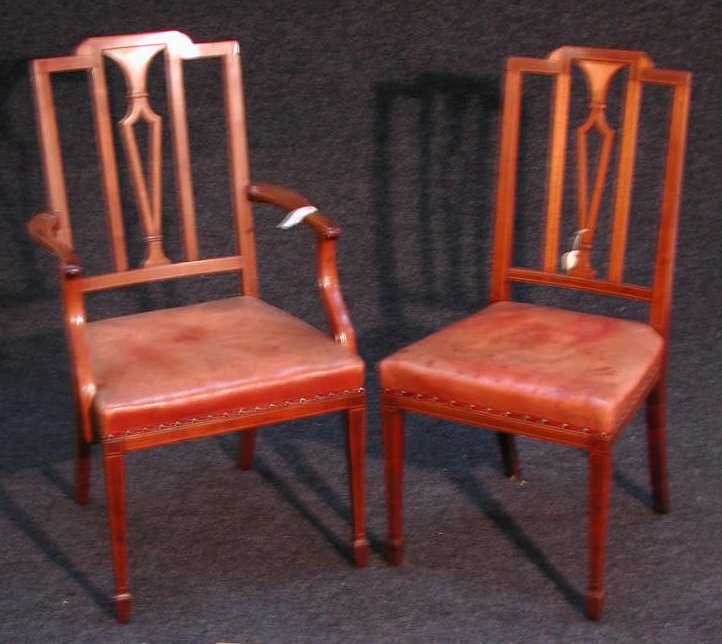 A set of eight mahogany dining chairs,