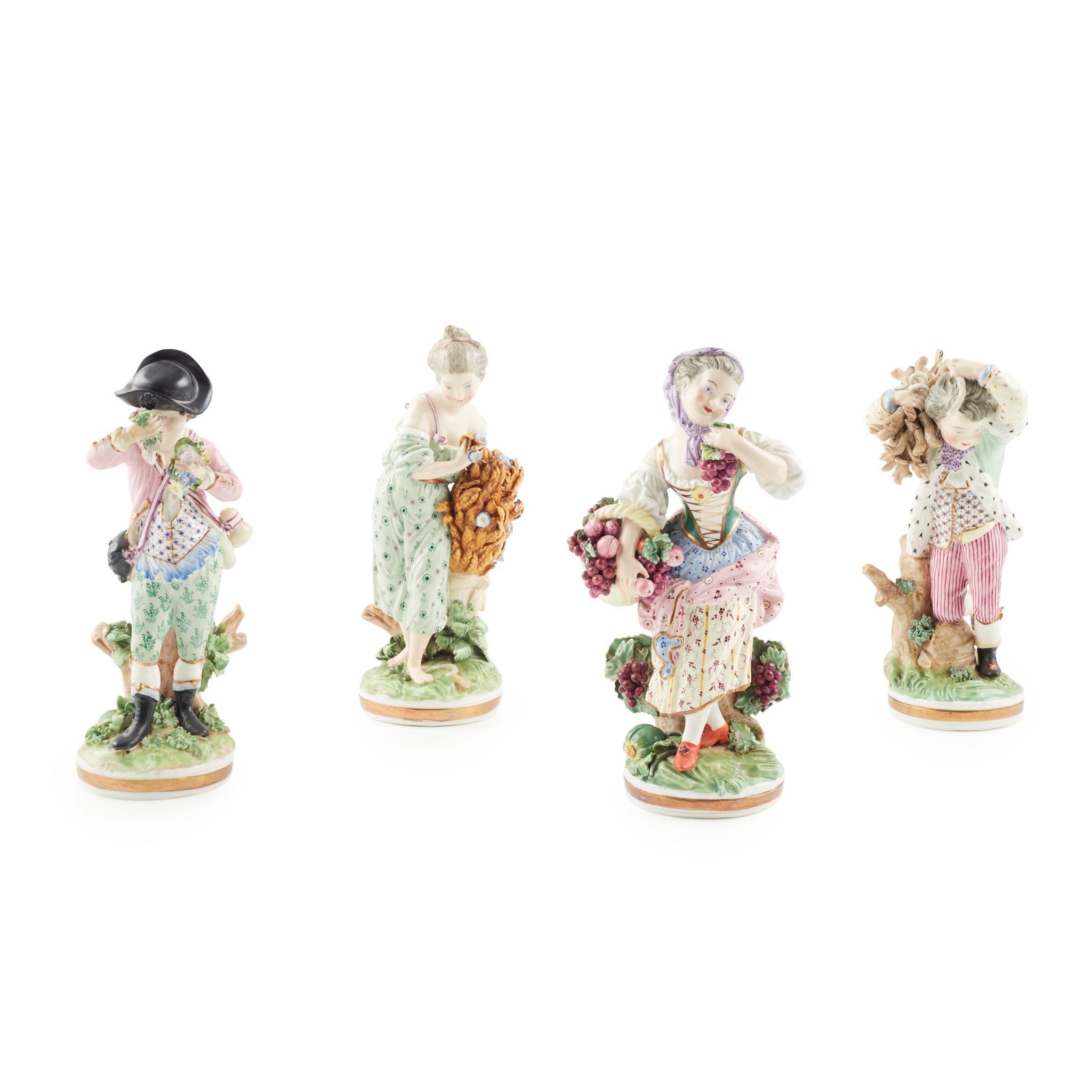 SET OF FOUR DERBY FIGURES FROM THE 'FRENCH SEASONS'