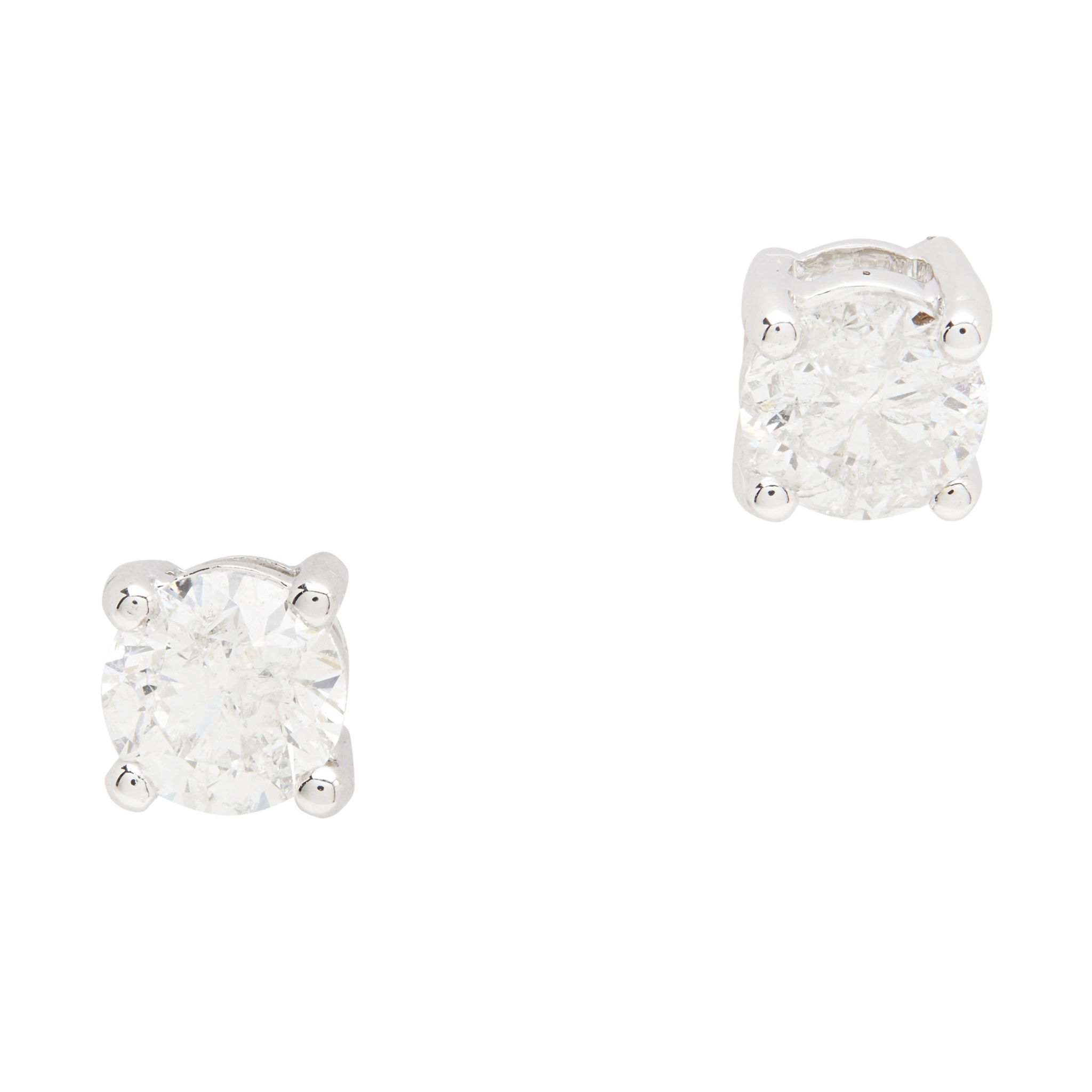 A pair of diamond set ear studs
