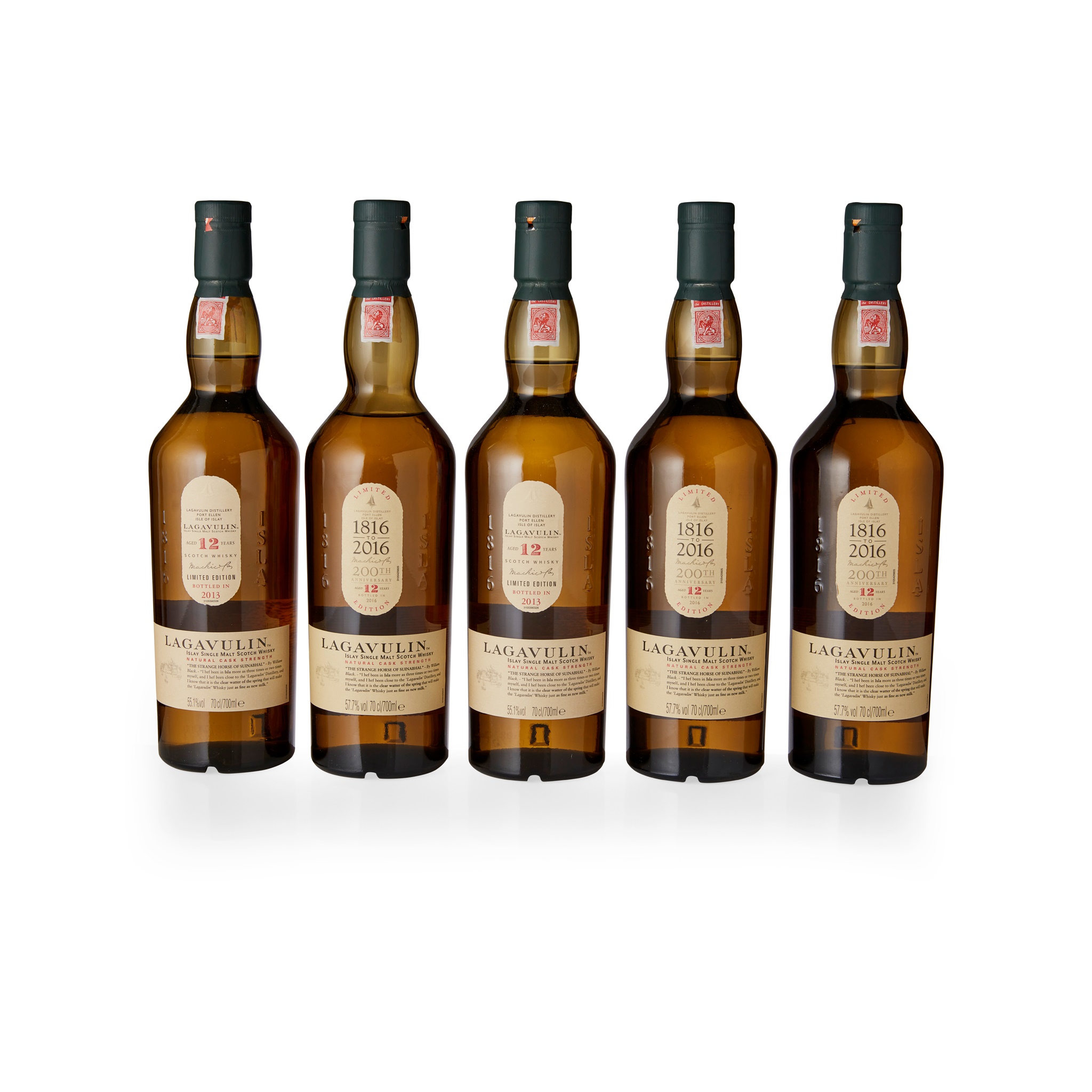 THREE BOTTLES OF LAGAVULIN 12 YEAR OLD - 200TH ANNIVERSARY EDITION