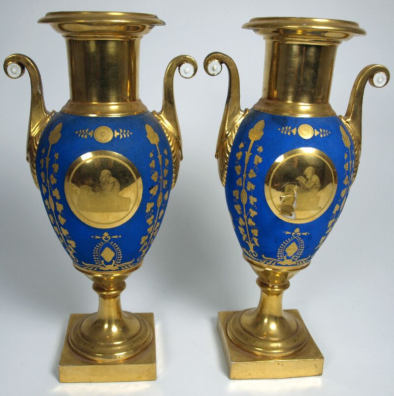A pair of 19th century Paris porcelain vases