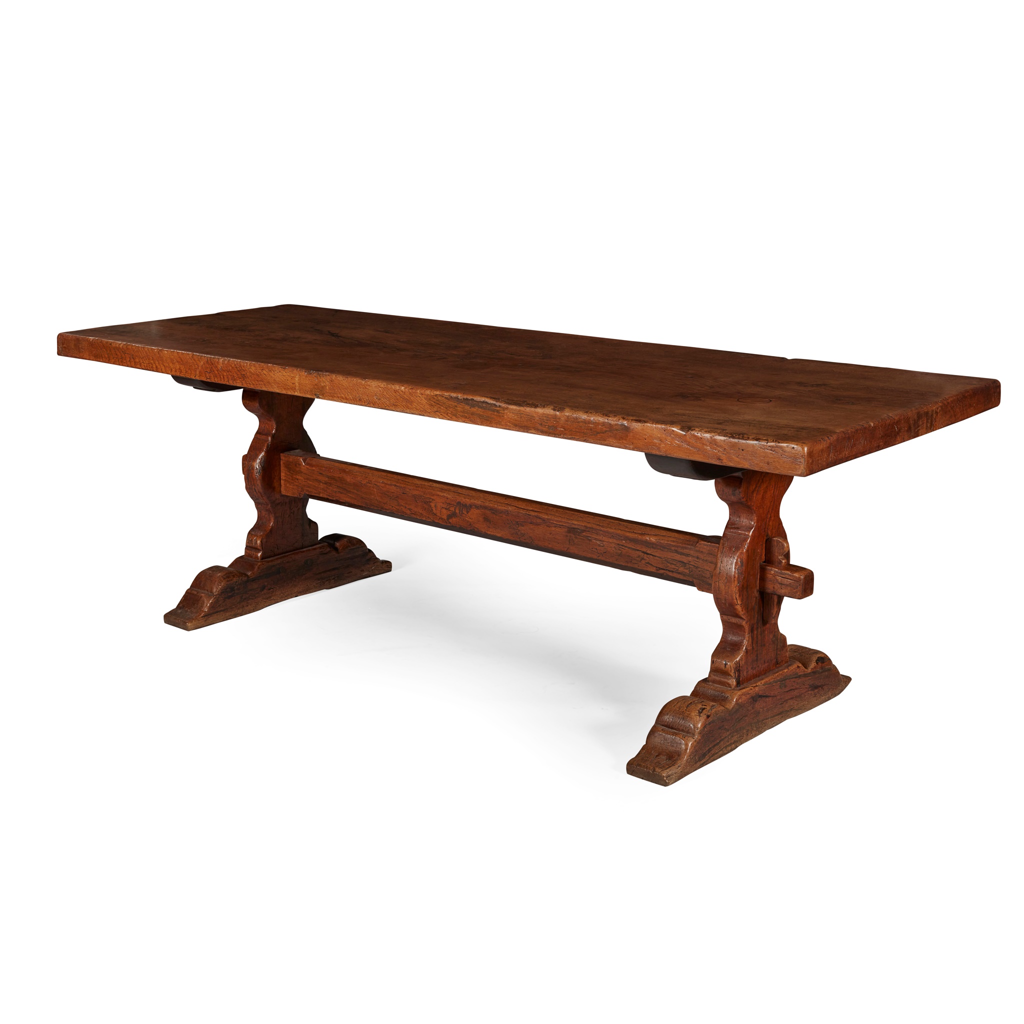 CHARLES I STYLE CHESTNUT TRESTLE TABLE