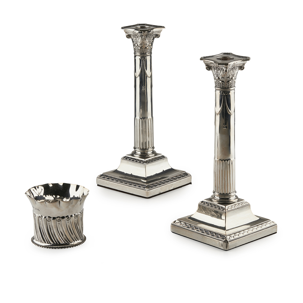 PAIR OF EDWARDIAN SILVER CANDLESTICKS