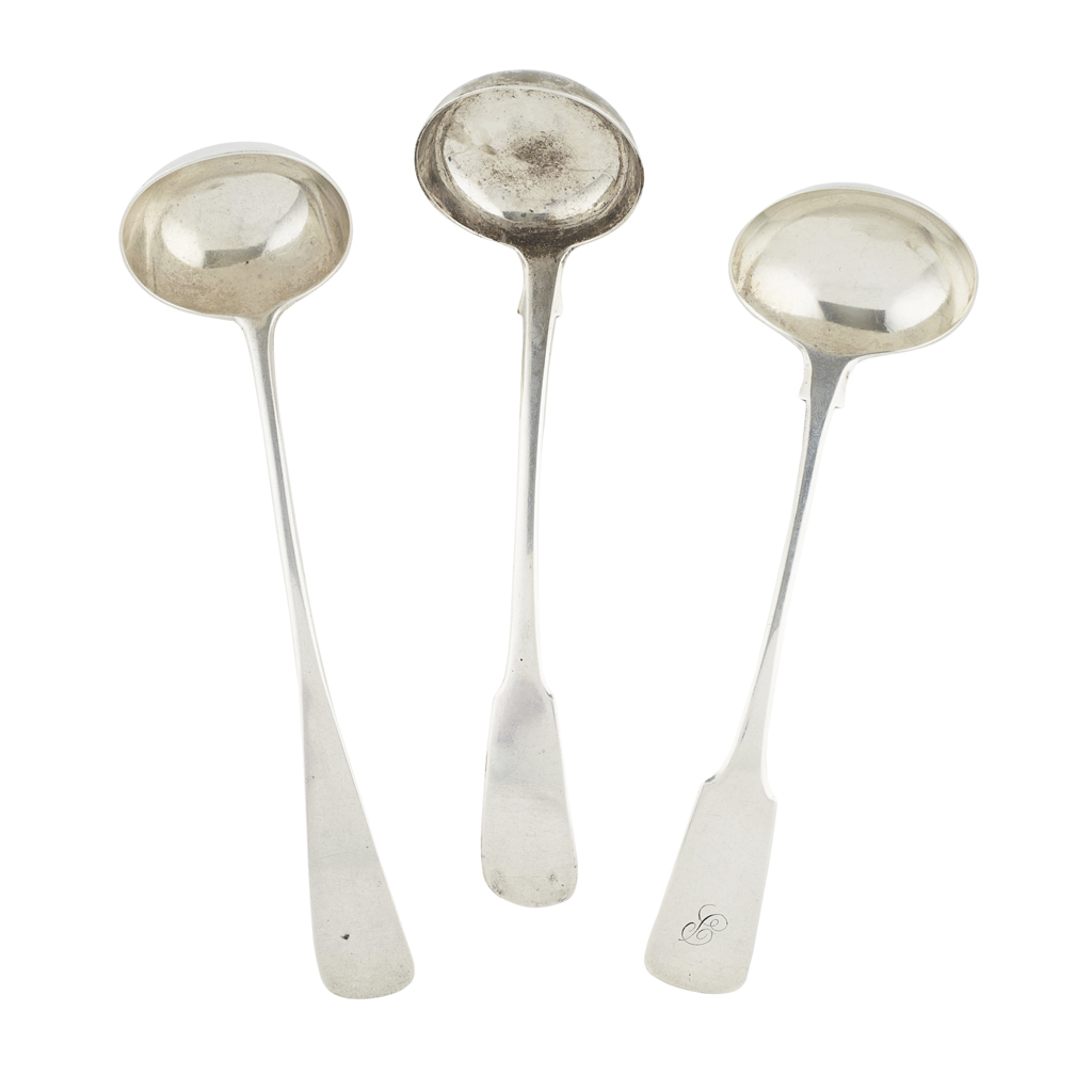 ELGIN - A GROUP OF THREE SCOTTISH PROVINCIAL TODDY LADLES