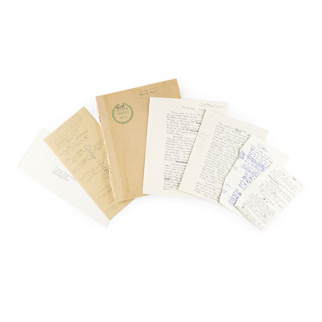 Brown, George Mackay: manuscript notes and writings