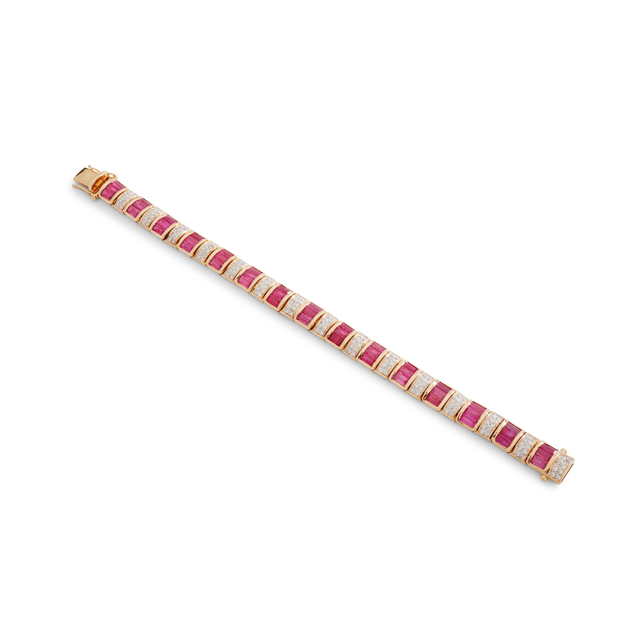 A ruby and diamond bracelet