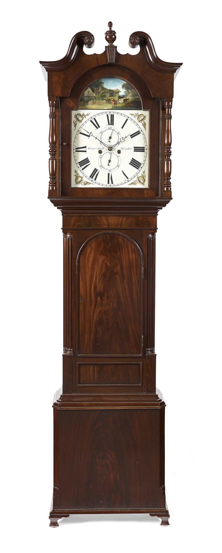 WILLIAM IV MAHOGANY LONGCASE CLOCK BY JAMES SCOTT, KENDAL