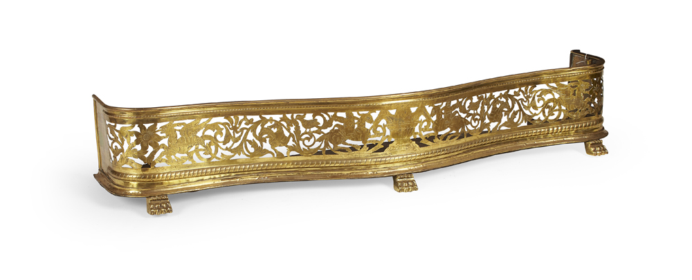 VICTORIAN BRASS SERPENTINE FENDER