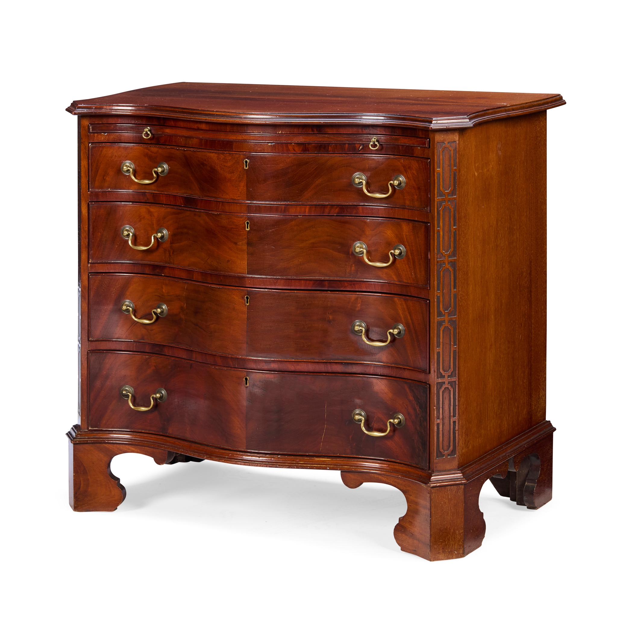 GEORGIAN STYLE MAHOGANY SERPENTINE CHEST OF DRAWERS