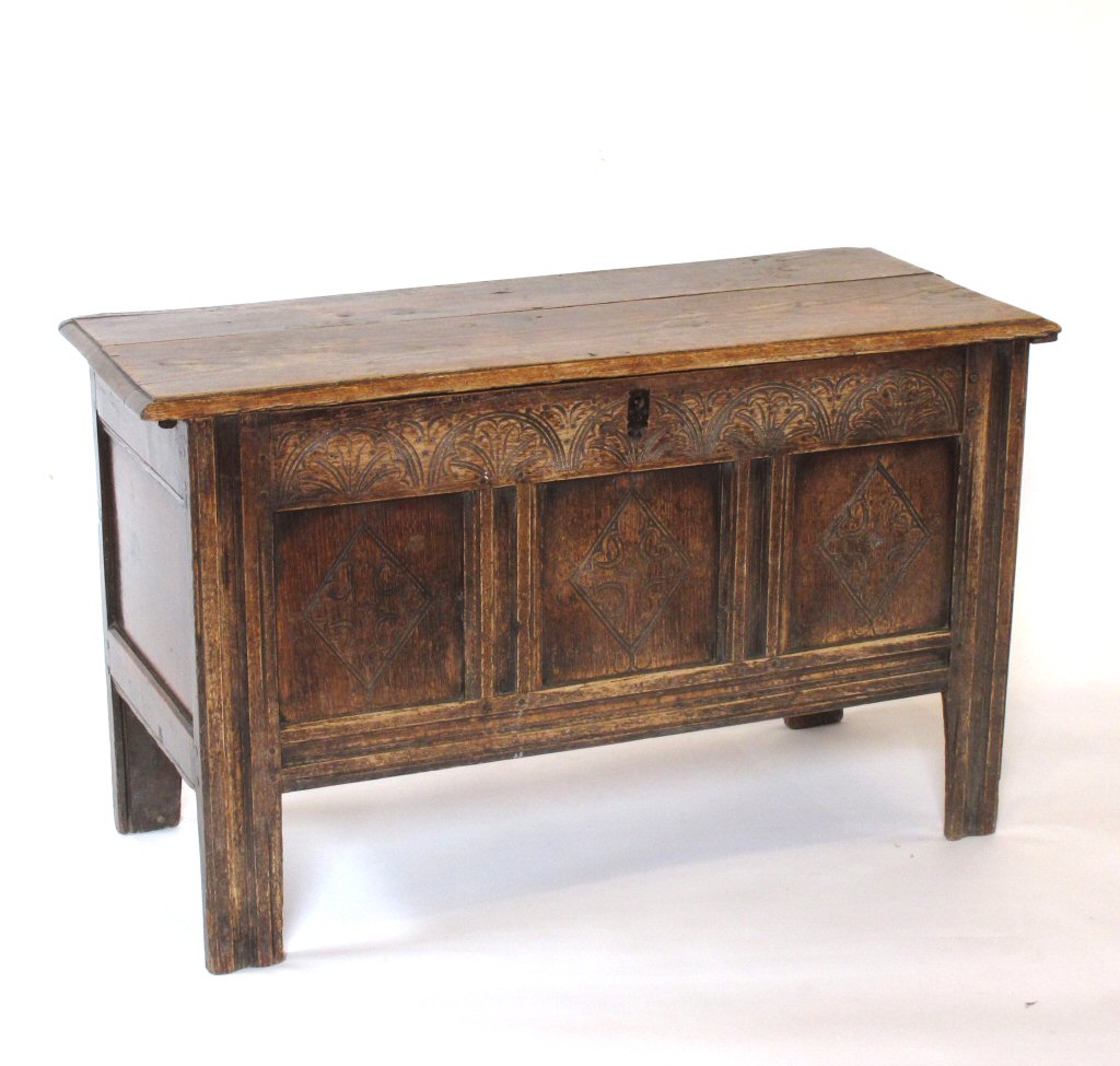 Two 17th century style oak coffers