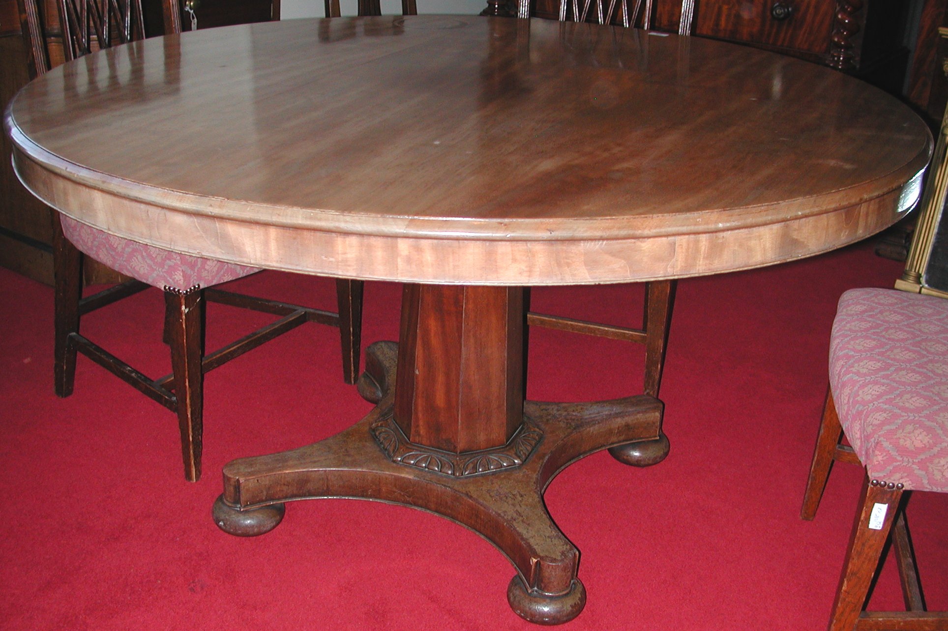A mahogany flip top breakfast table,