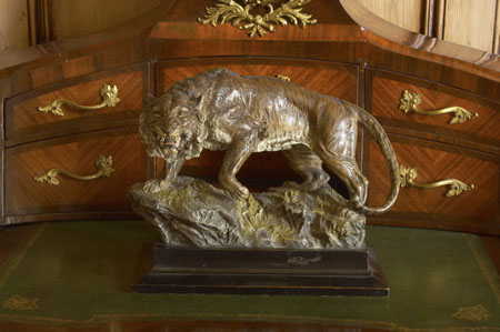 A late 19th/early 20th century Austrian cold painted bronze tiger by Bergmann