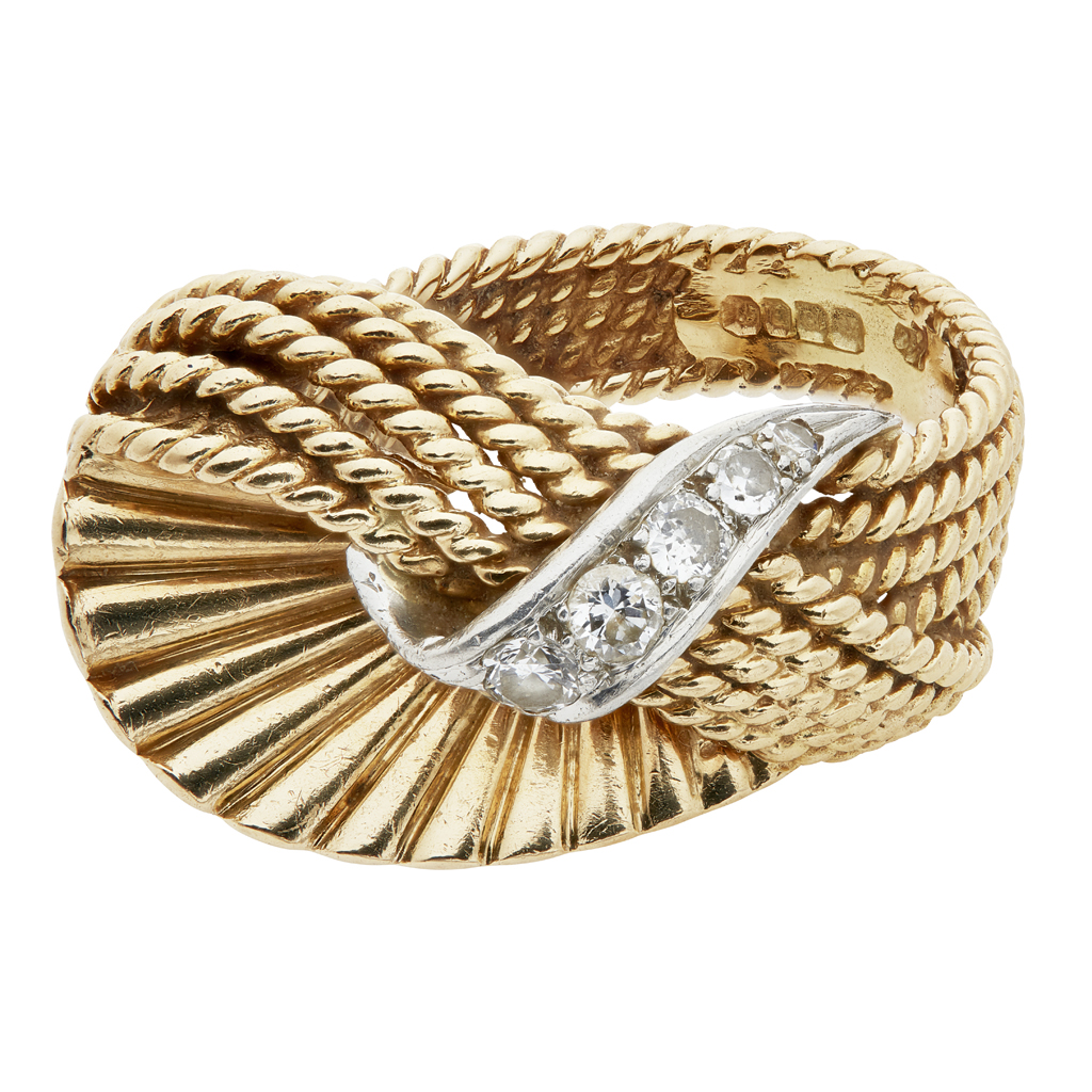 A 18ct gold mid-century diamond set ring, Kutchinsky
