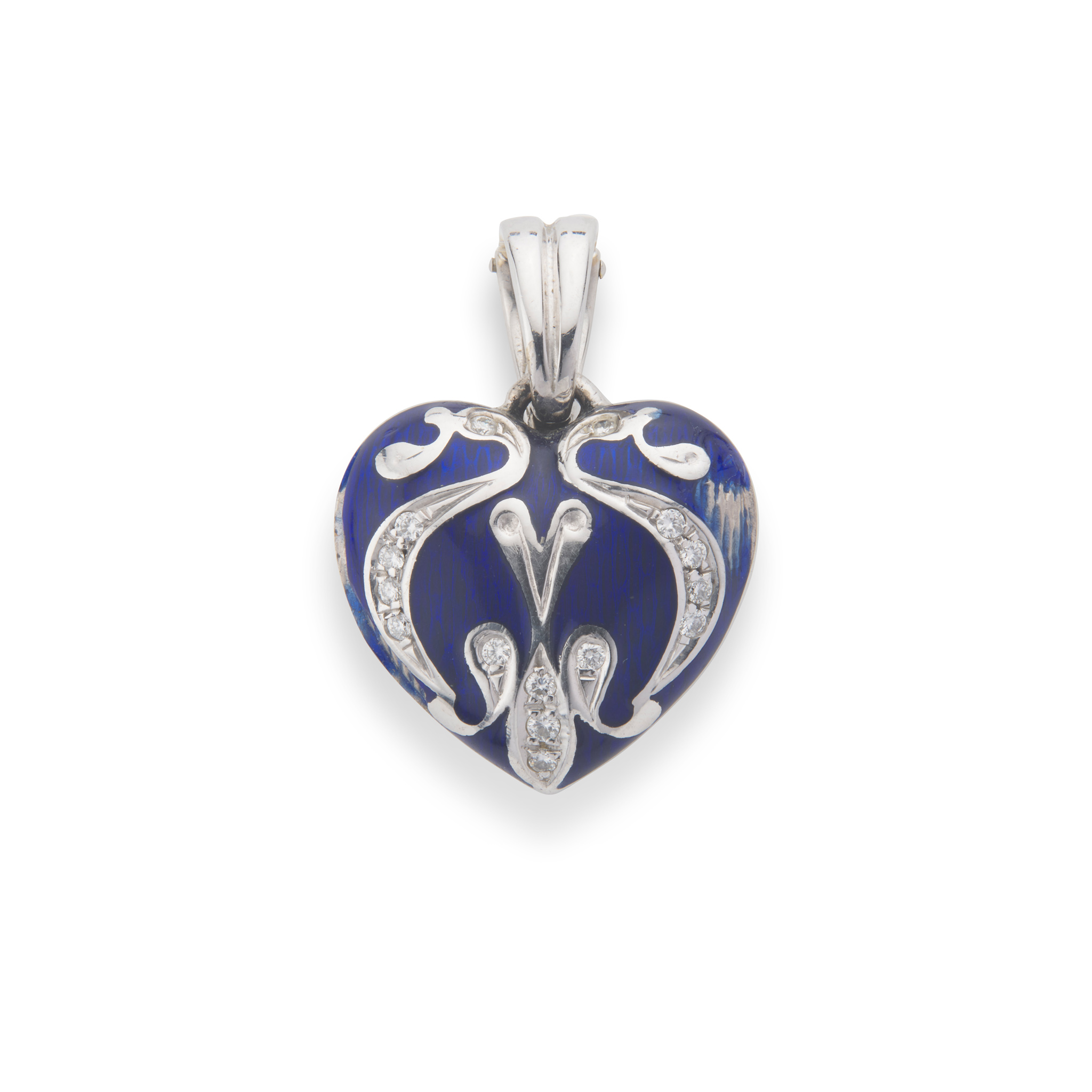 Victor Mayer for Fabergé: An enamel and diamond heart pendant