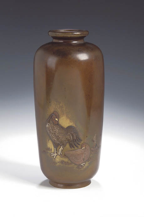 A Japanese bronze vase,