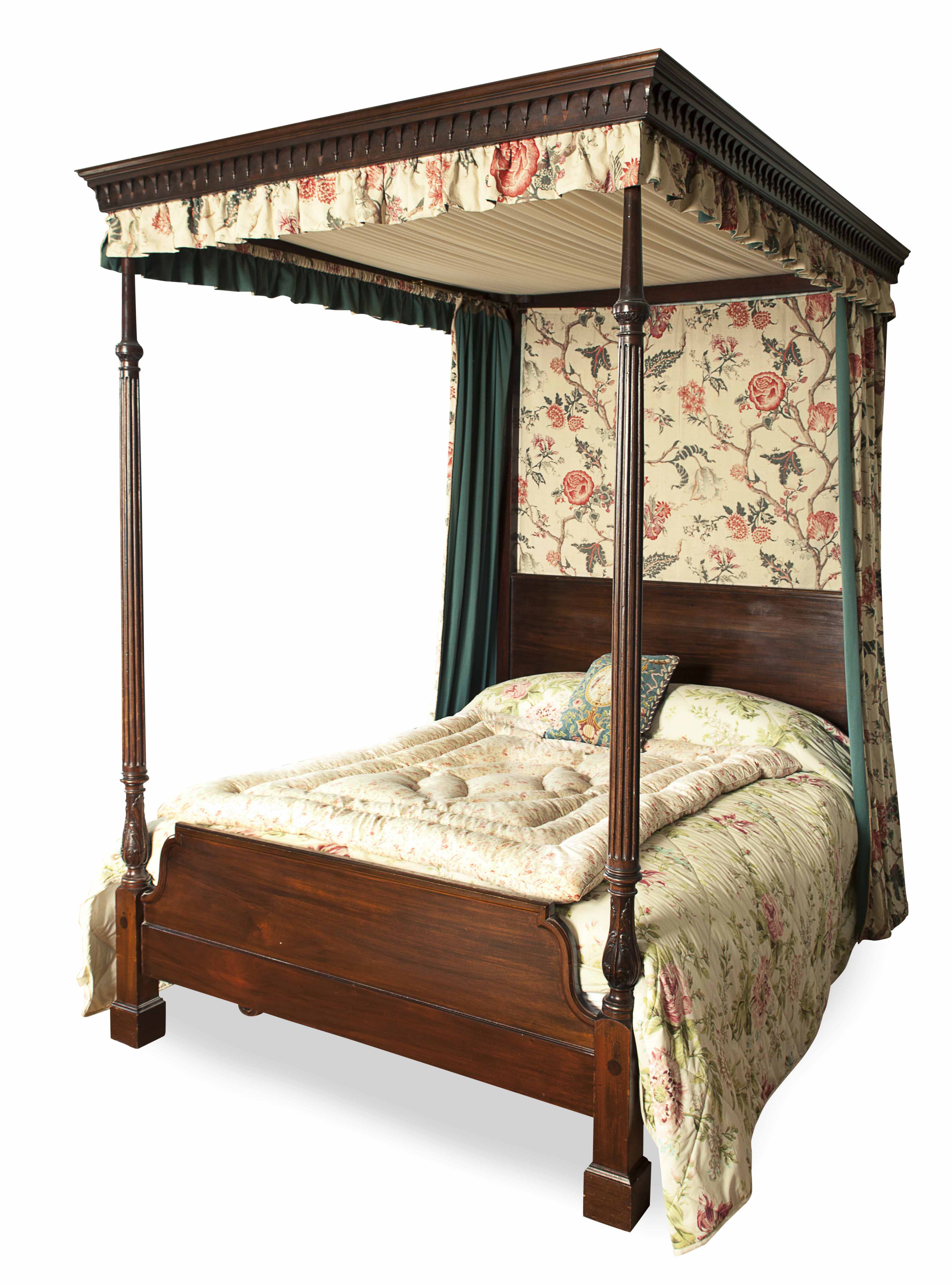GEORGE III STYLE MAHOGANY FOUR POSTER BED