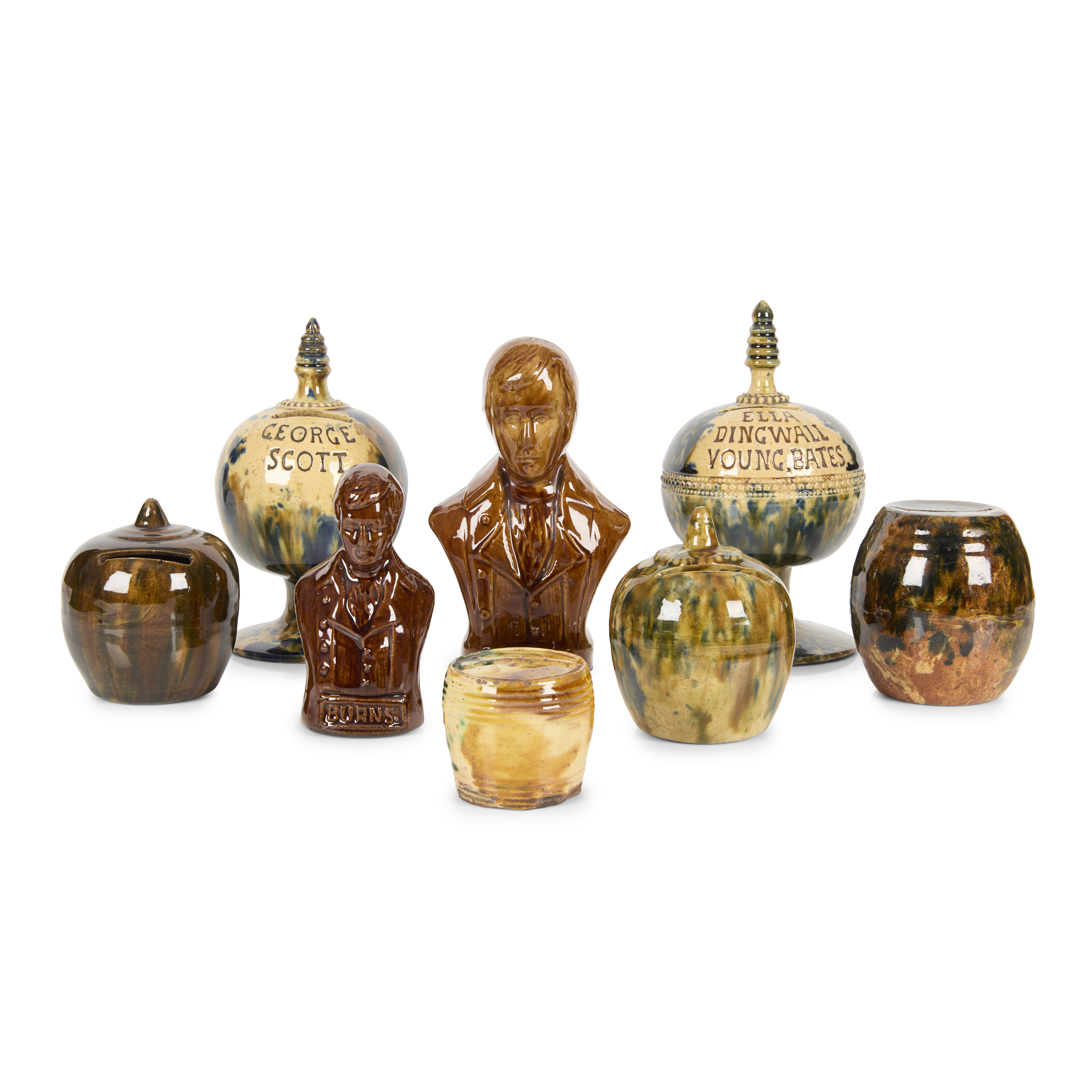 COLLECTION OF SCOTTISH POTTERY MONEY BOXES