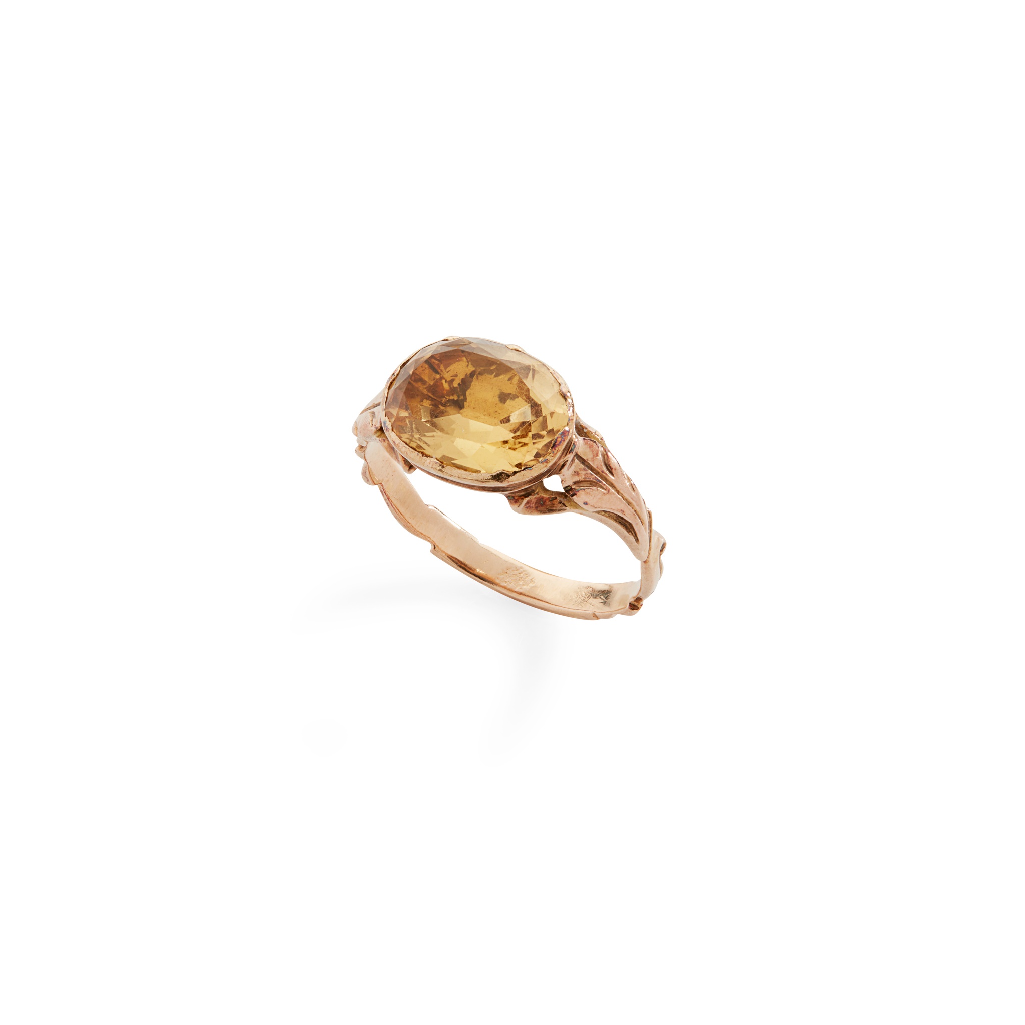 A mid-19th century topaz ring