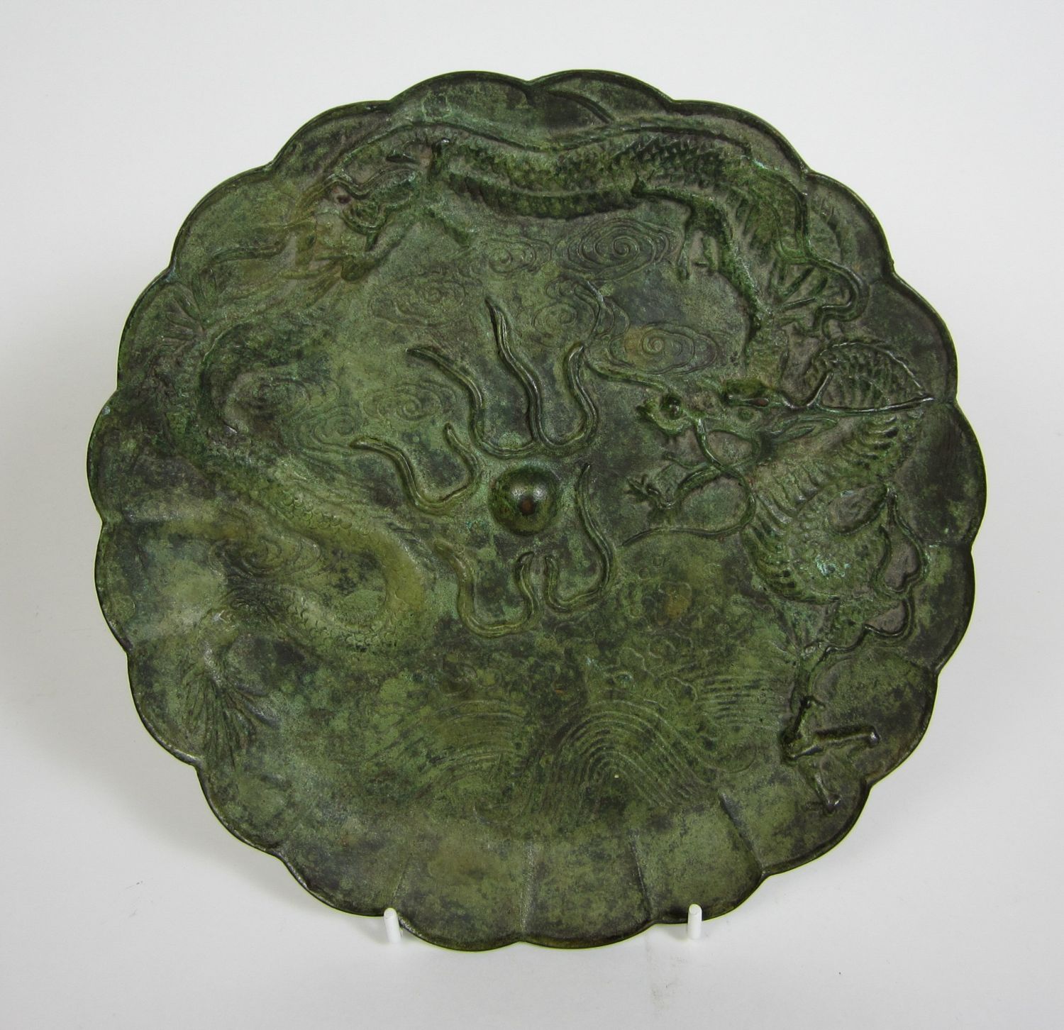 CHINESE PATINATED BRONZE DISH