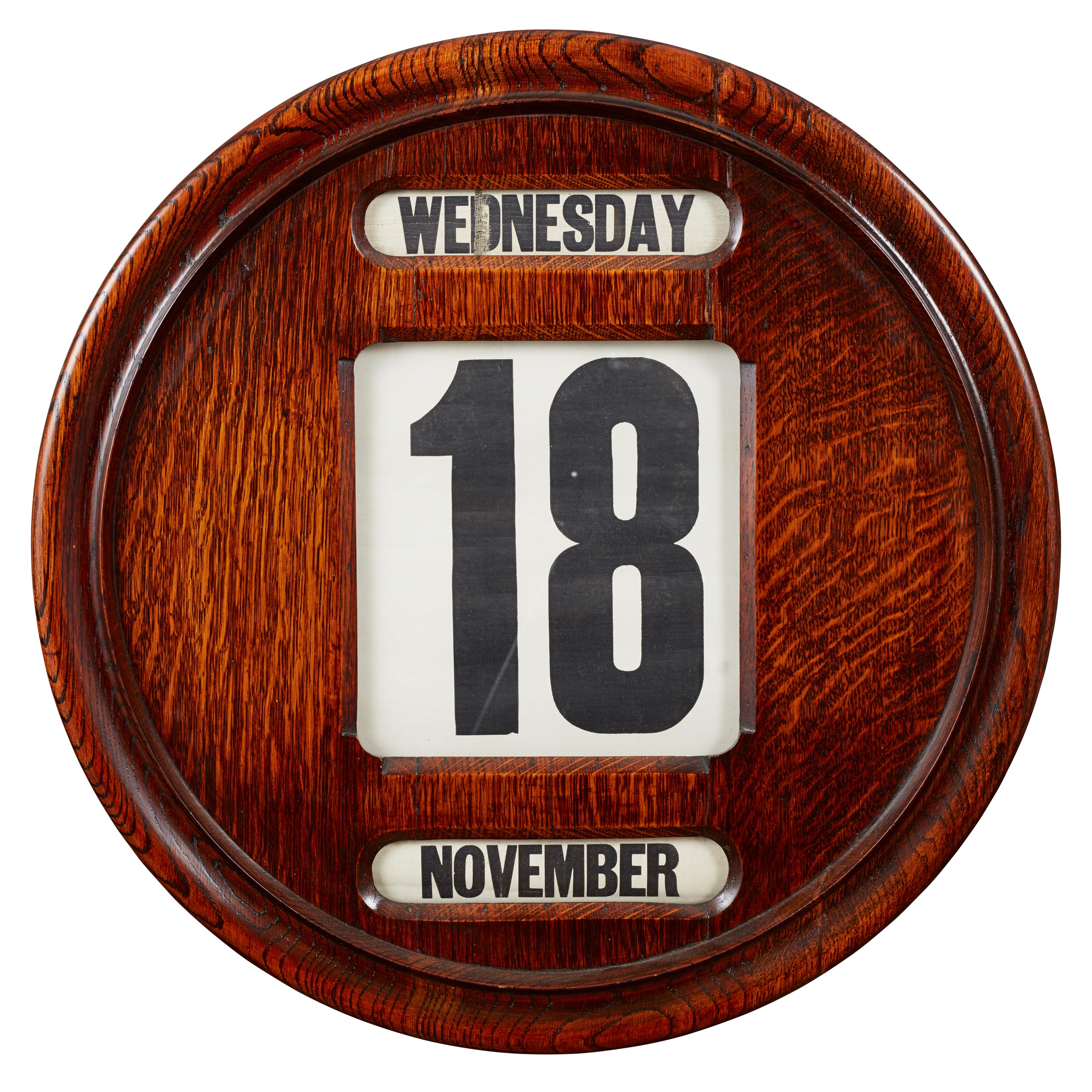 LATE VICTORIAN OAK PERPETUAL WALL CALENDAR