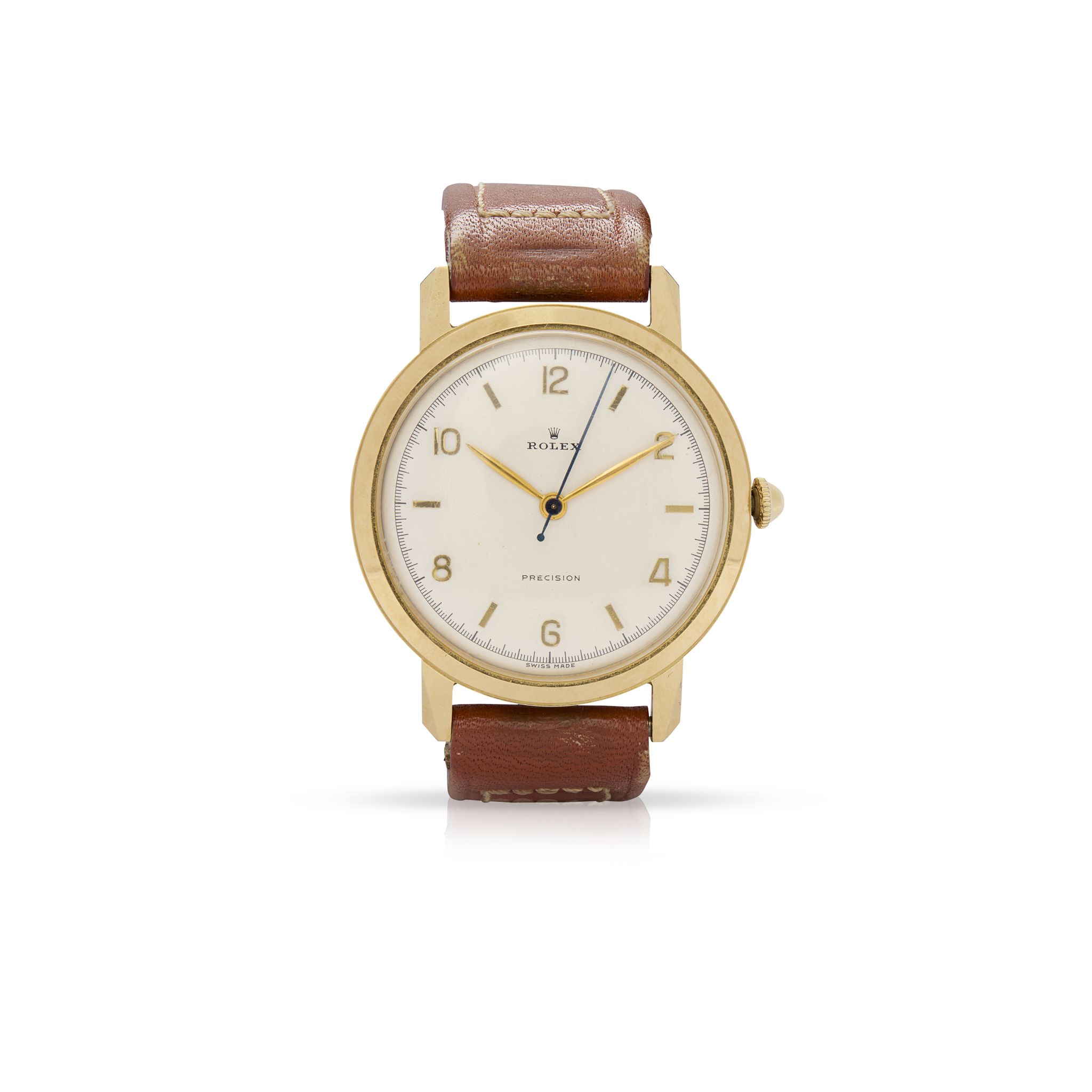 Rolex. A very well preserved 18k gold mechanical wristwatch with original box and receipt