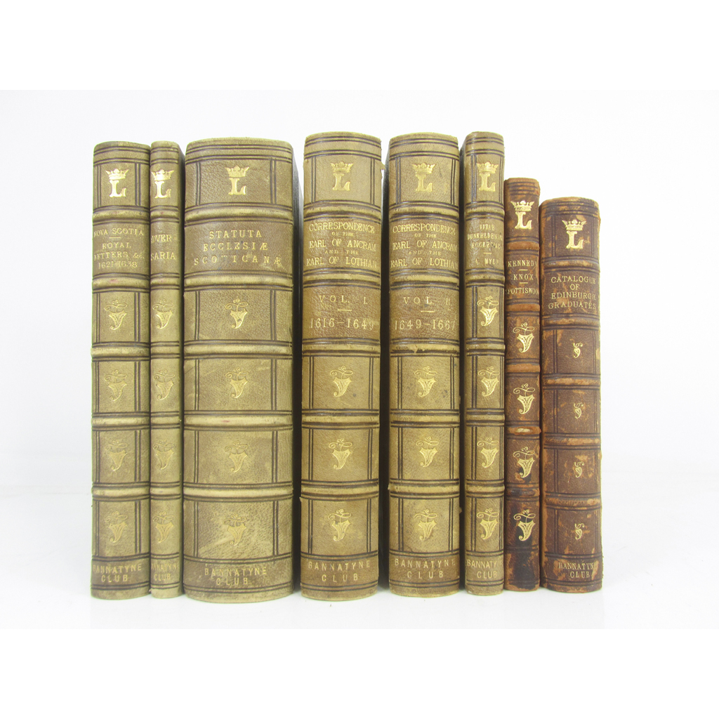 Bannatyne Club, 8 volumes in brown half morocco gilt, including