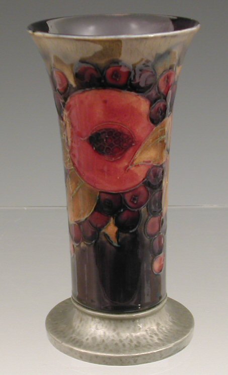 A pewter mounted Moorcroft vase,