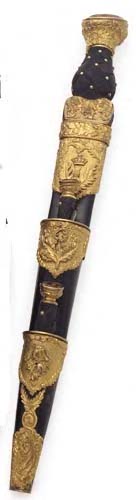 A regimental gilt metal mounted dress dirk,