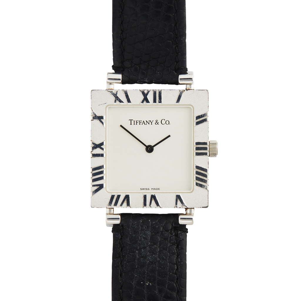 TIFFANY - A lady's silver cased wrist watch