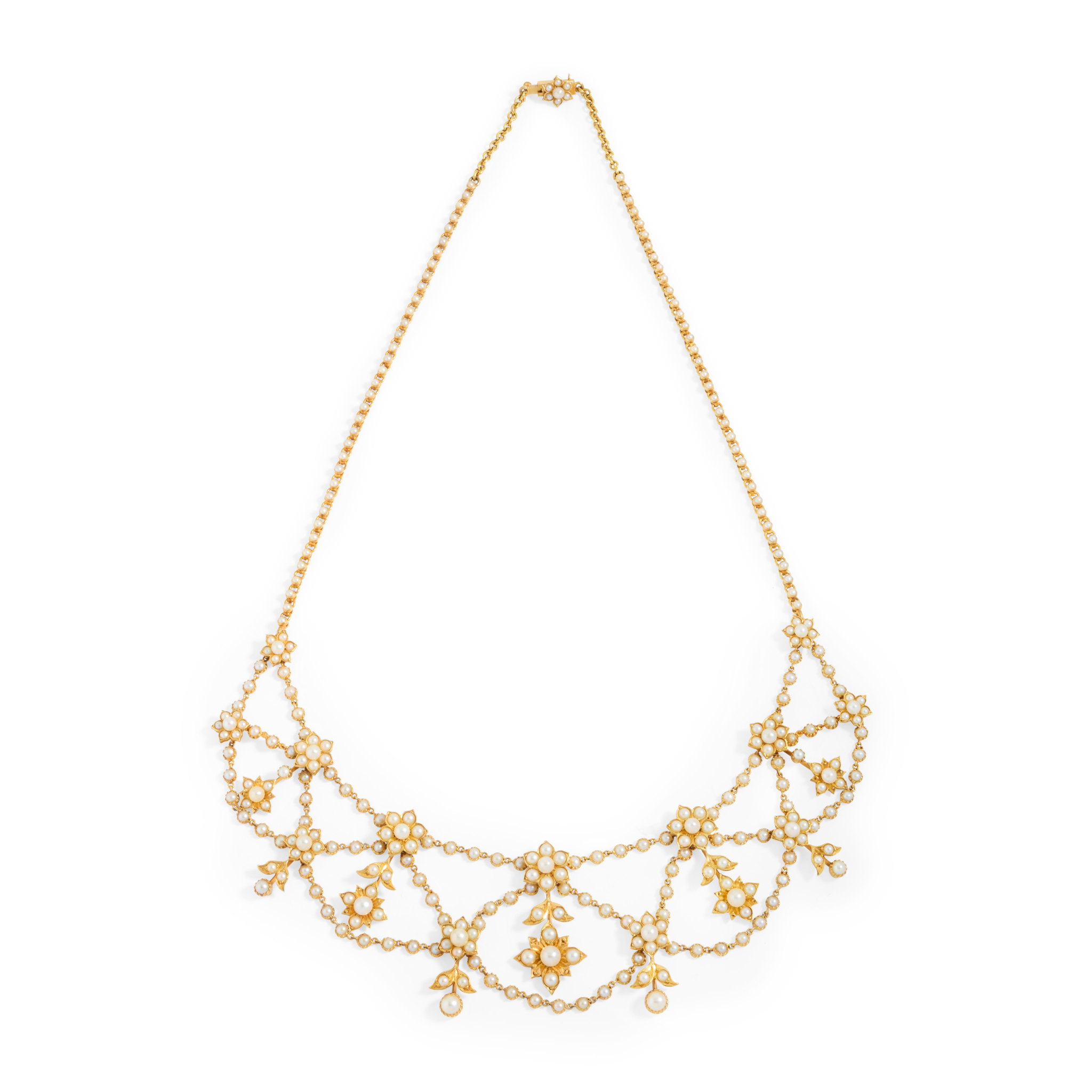 An early 20th century seed pearl necklace