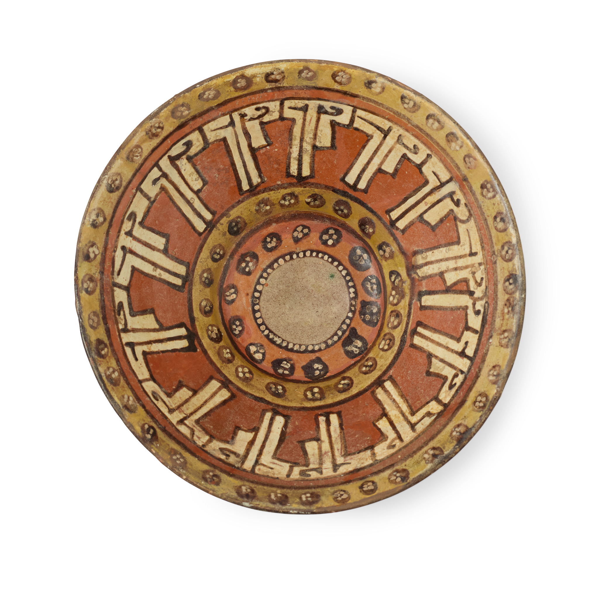 A SAMANID SLIP-PAINTED POTTERY CALLIGRAPHIC BOWL