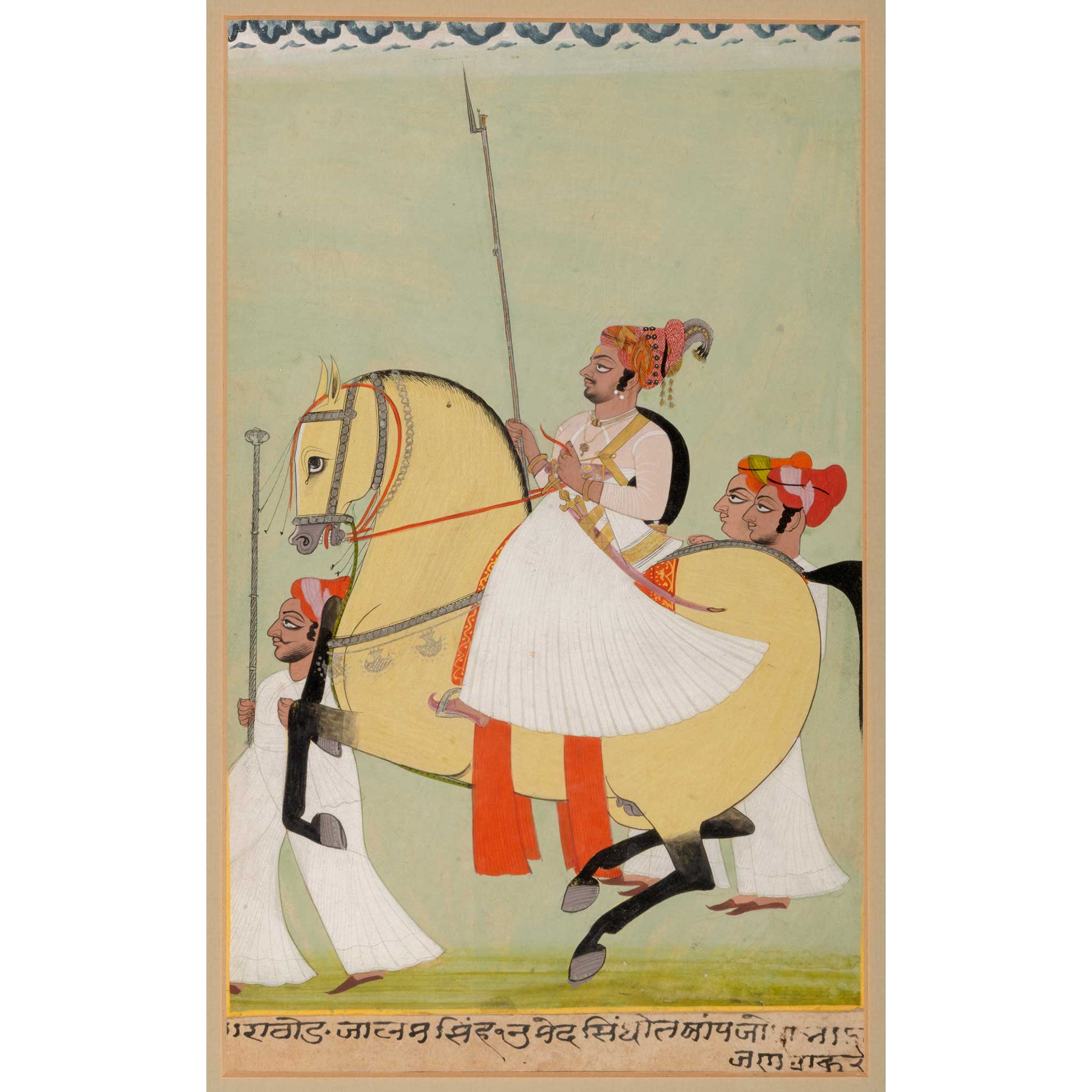 A GROUP OF SIX RAJPUT EQUESTRIAN PORTRAITS