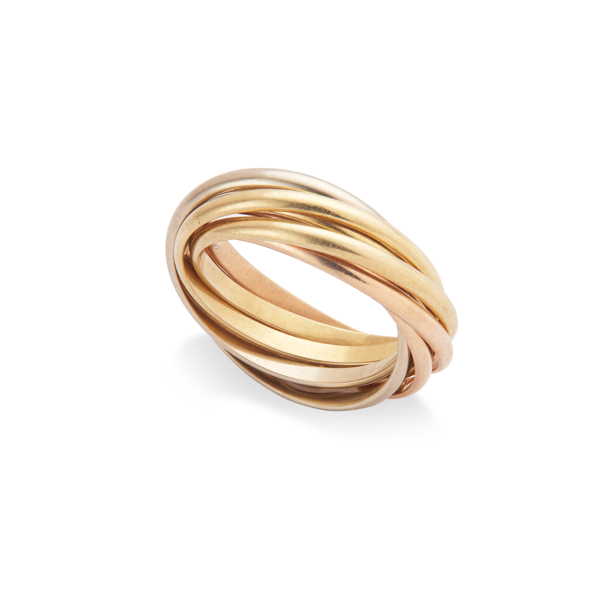 Cartier: A 'Trinity' seven gold band ring
