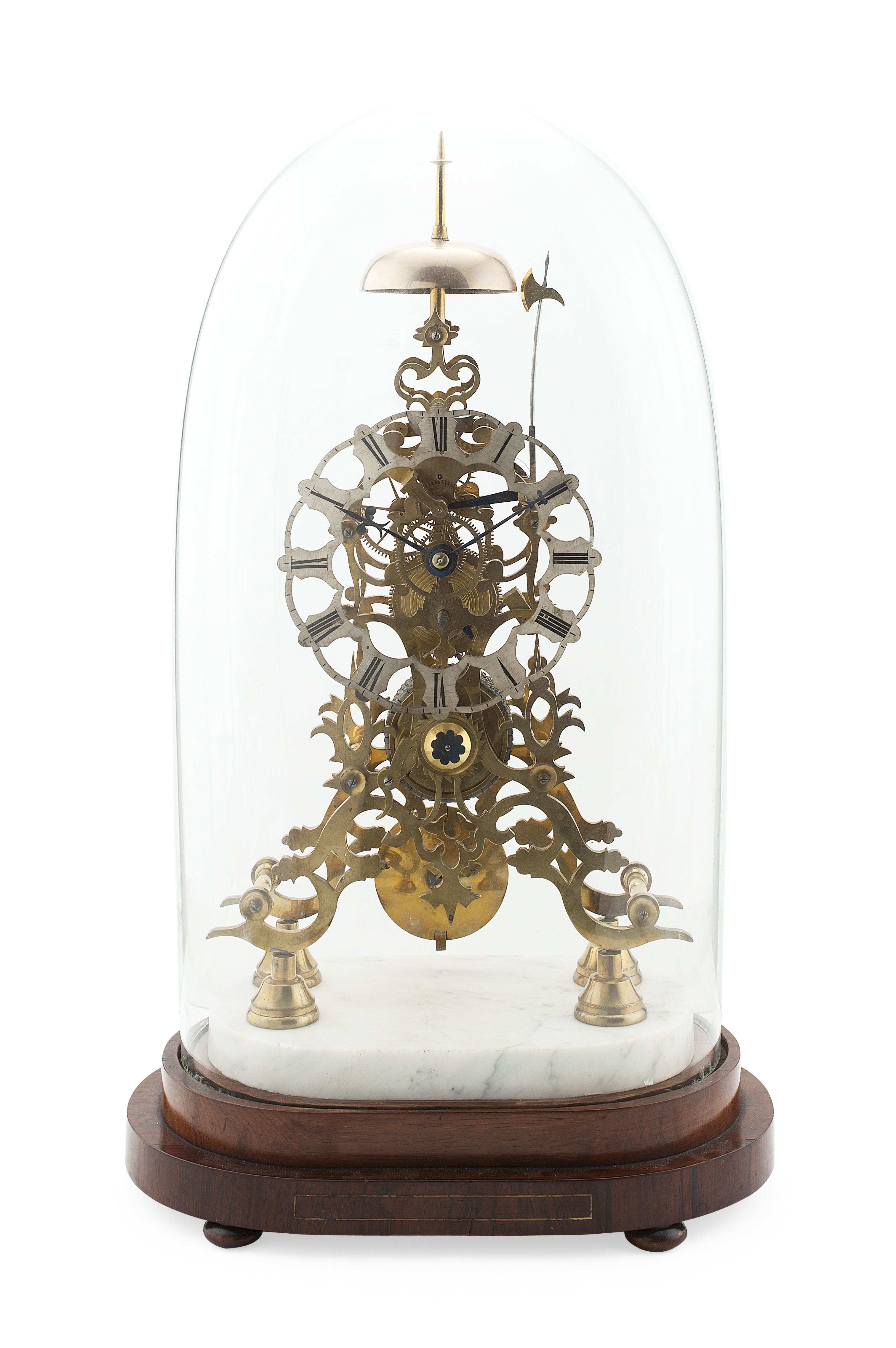VICTORIAN BRASS SKELETON CLOCK