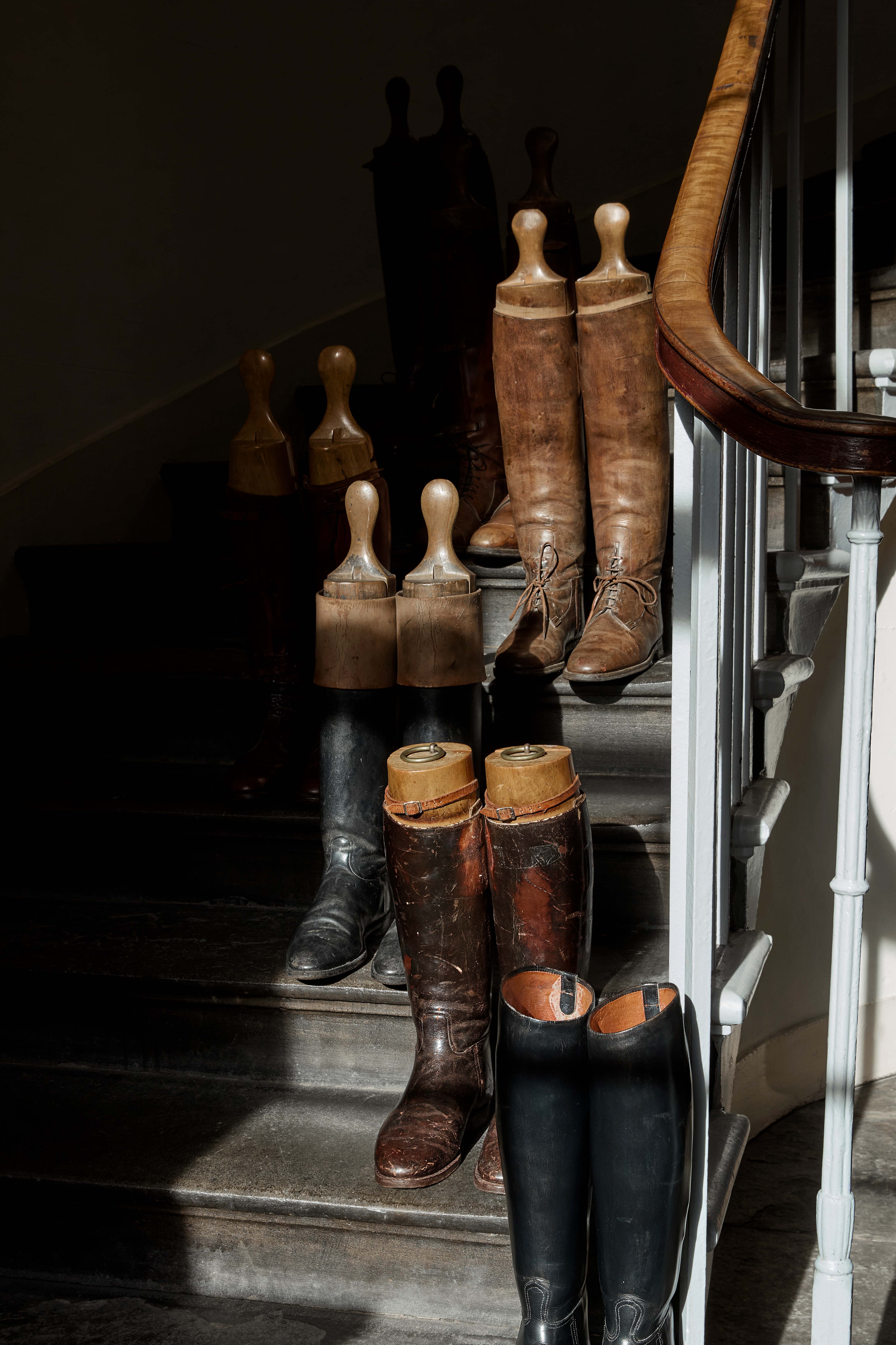GROUP OF ENGLISH LEATHER RIDING BOOTS