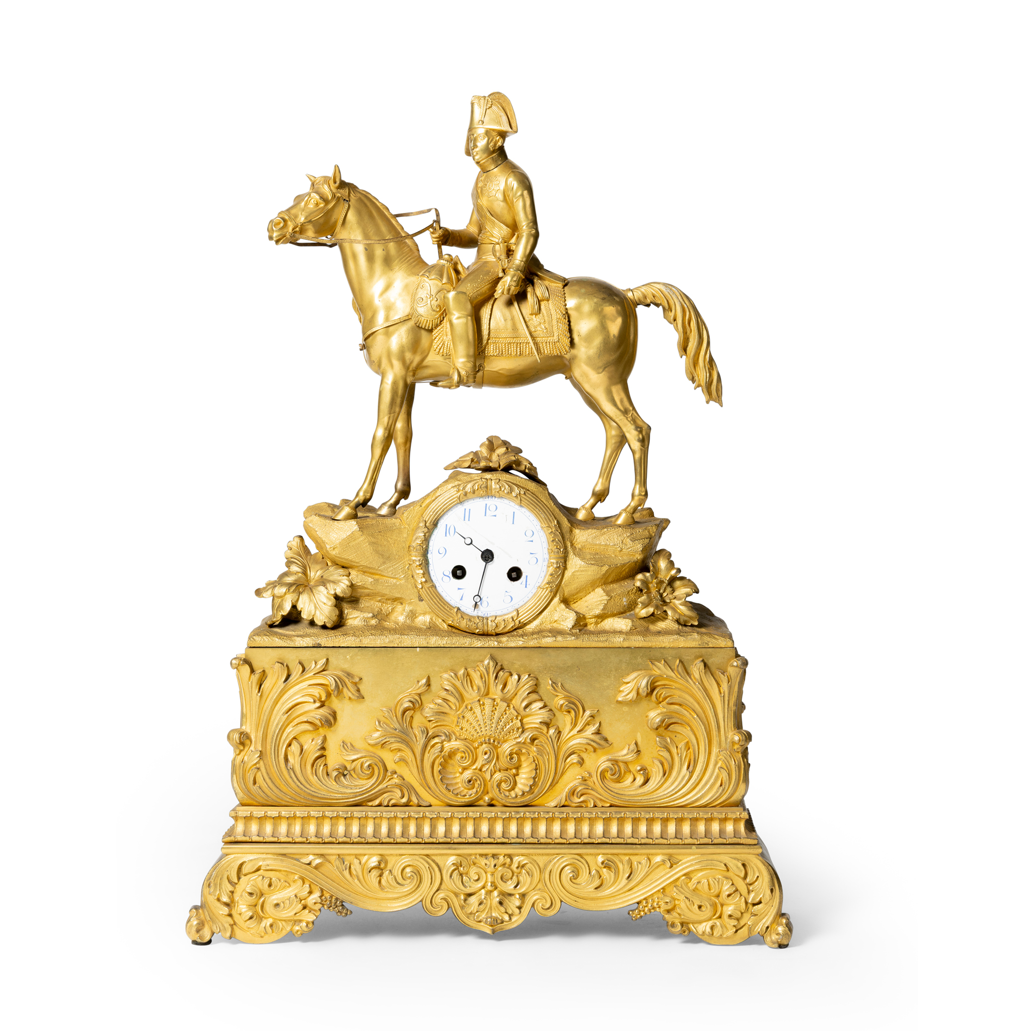 A FRENCH GILT BRONZE MANTEL CLOCK