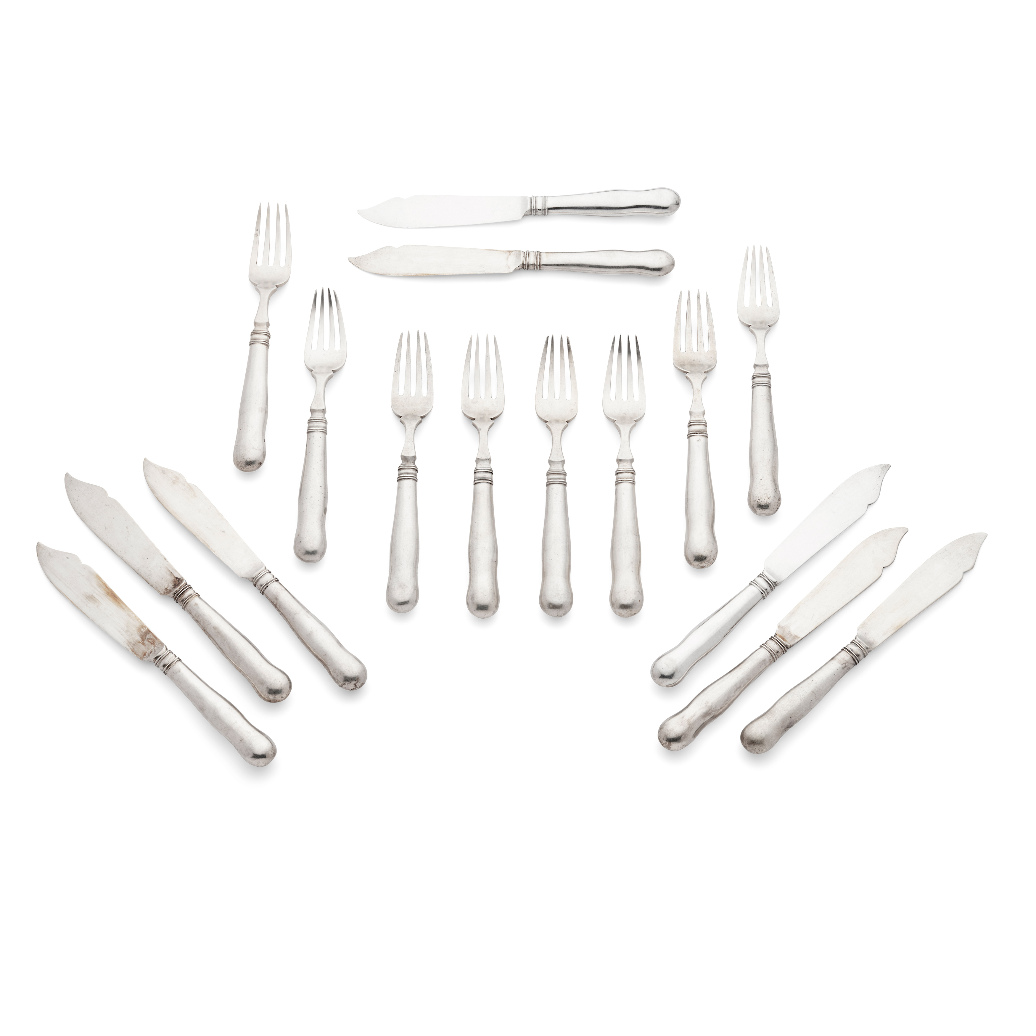 A SET OF EIGHT FISH KNIVES AND FORKS