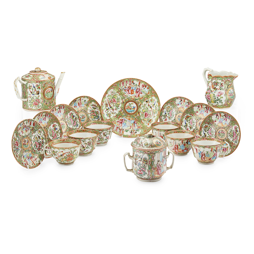 CANTON FAMILLE ROSE TEA SET