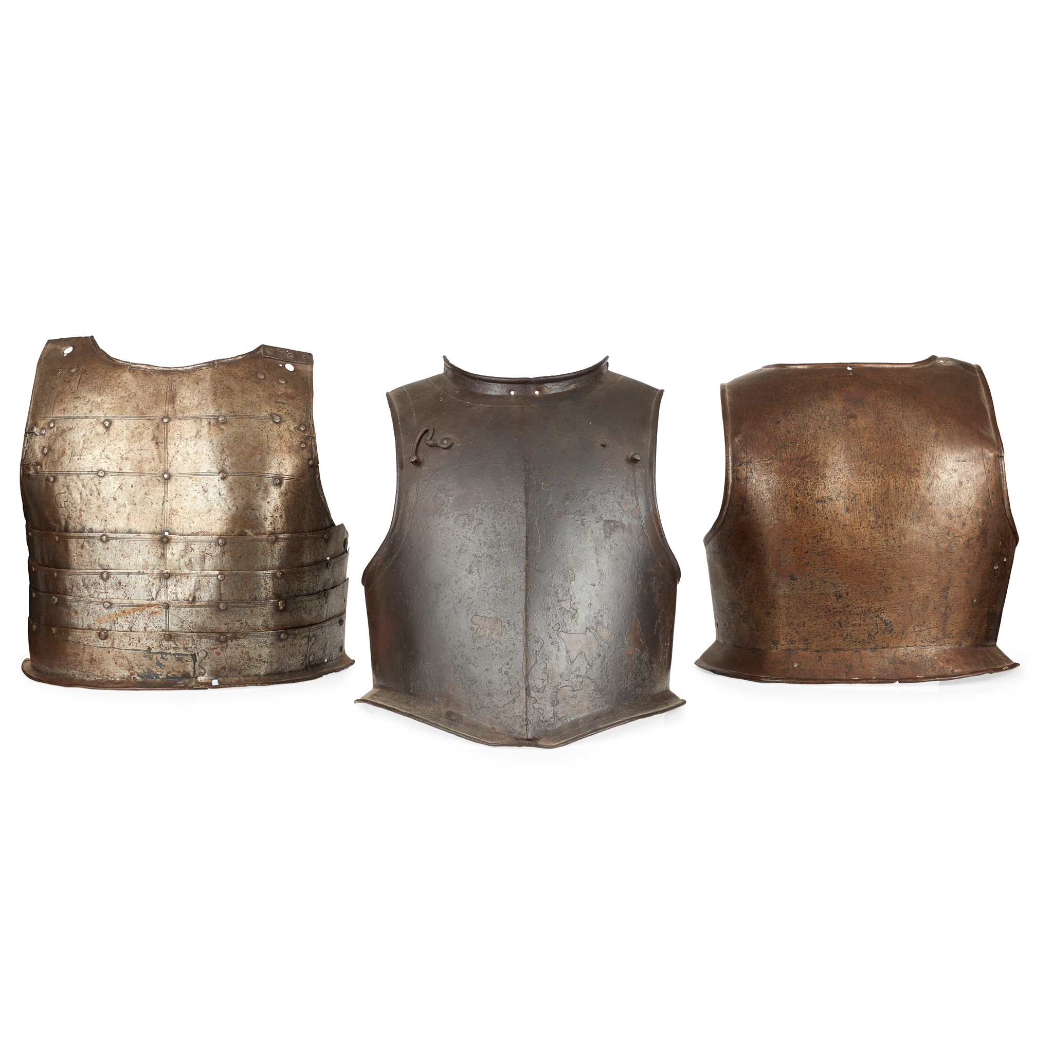 THREE PIECES OF CONTINENTAL STEEL BODY ARMOUR