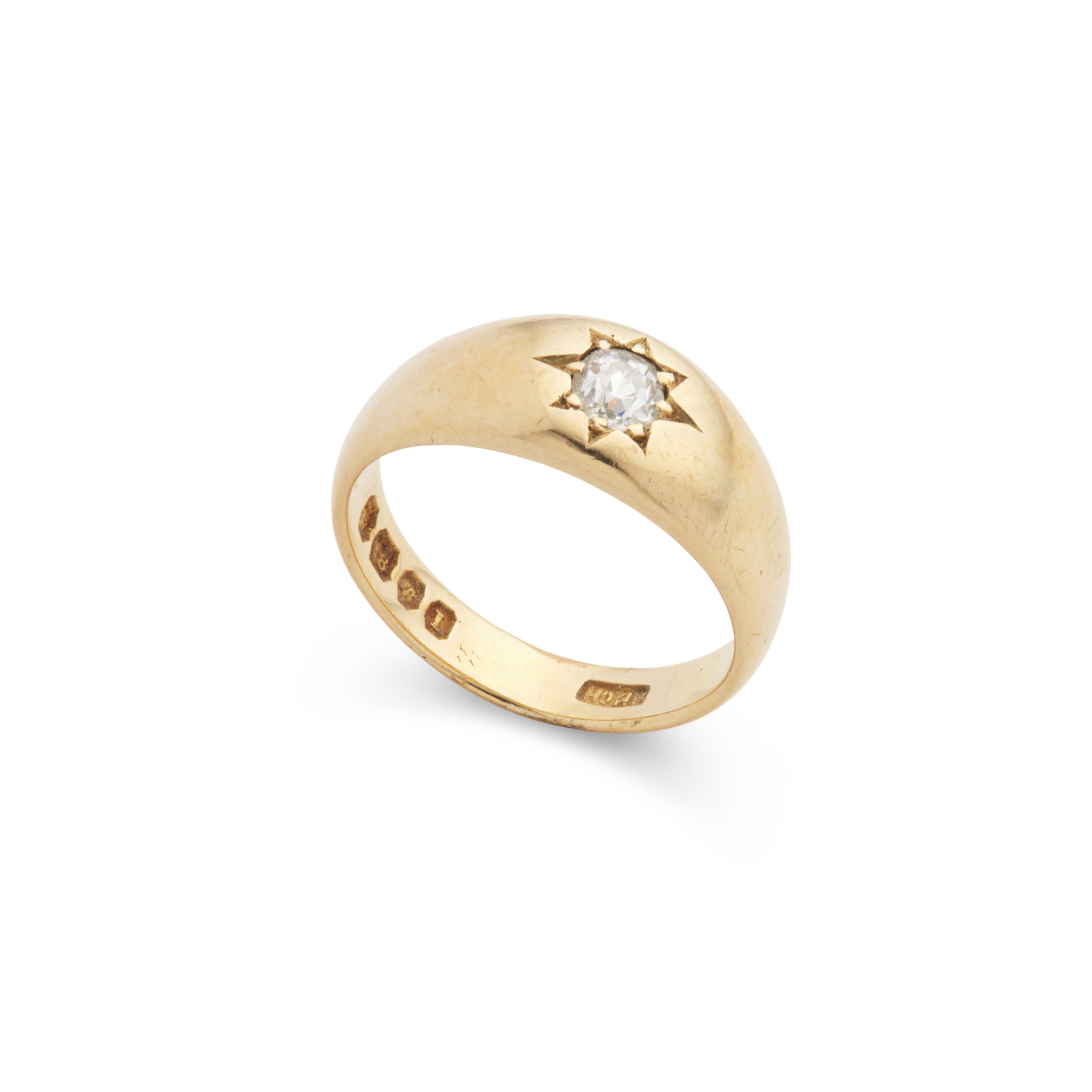 An early 20th century 18ct gold diamond ring