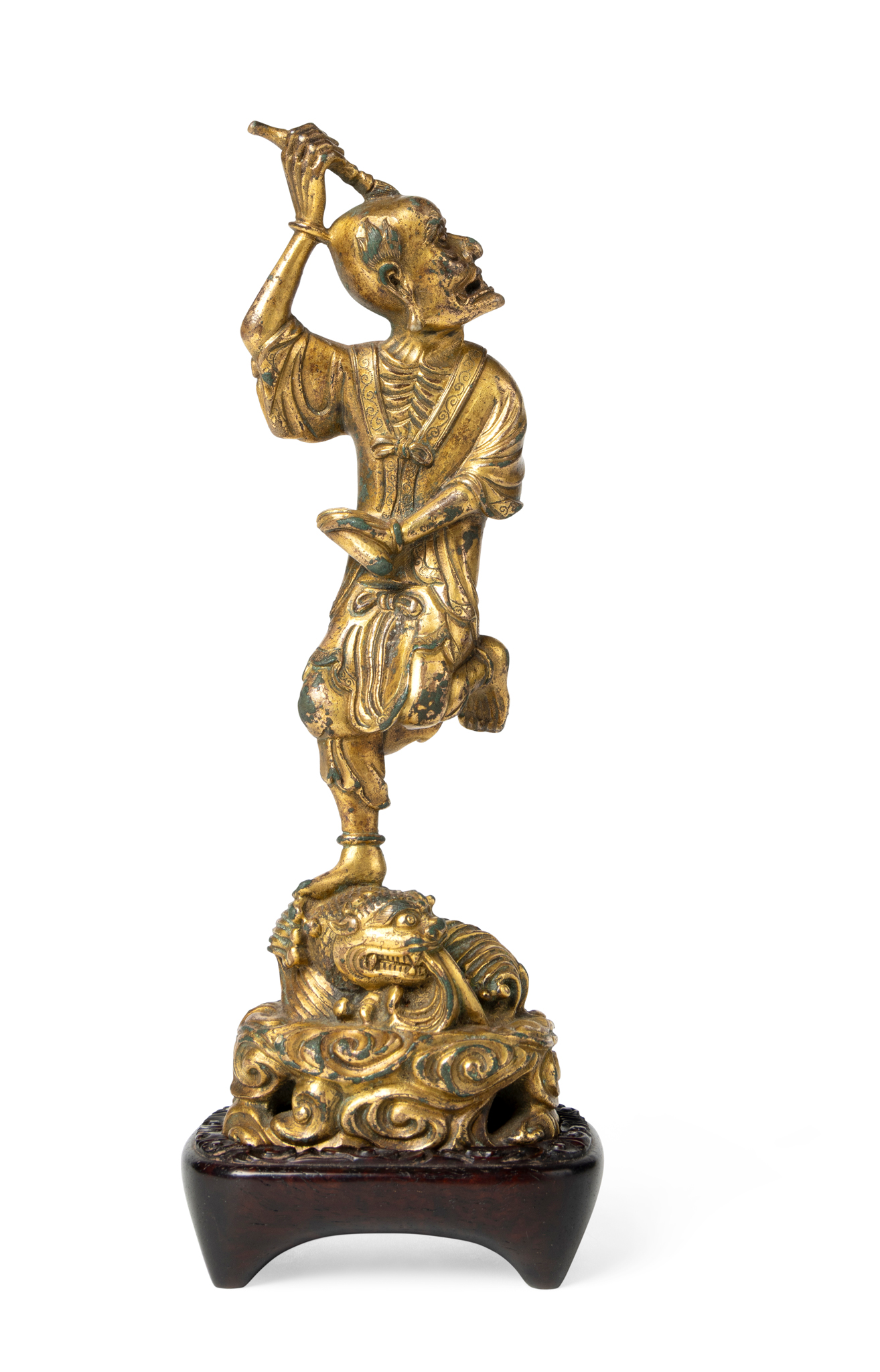 CHINESE GILT BRONZE FIGURE OF KUIXING