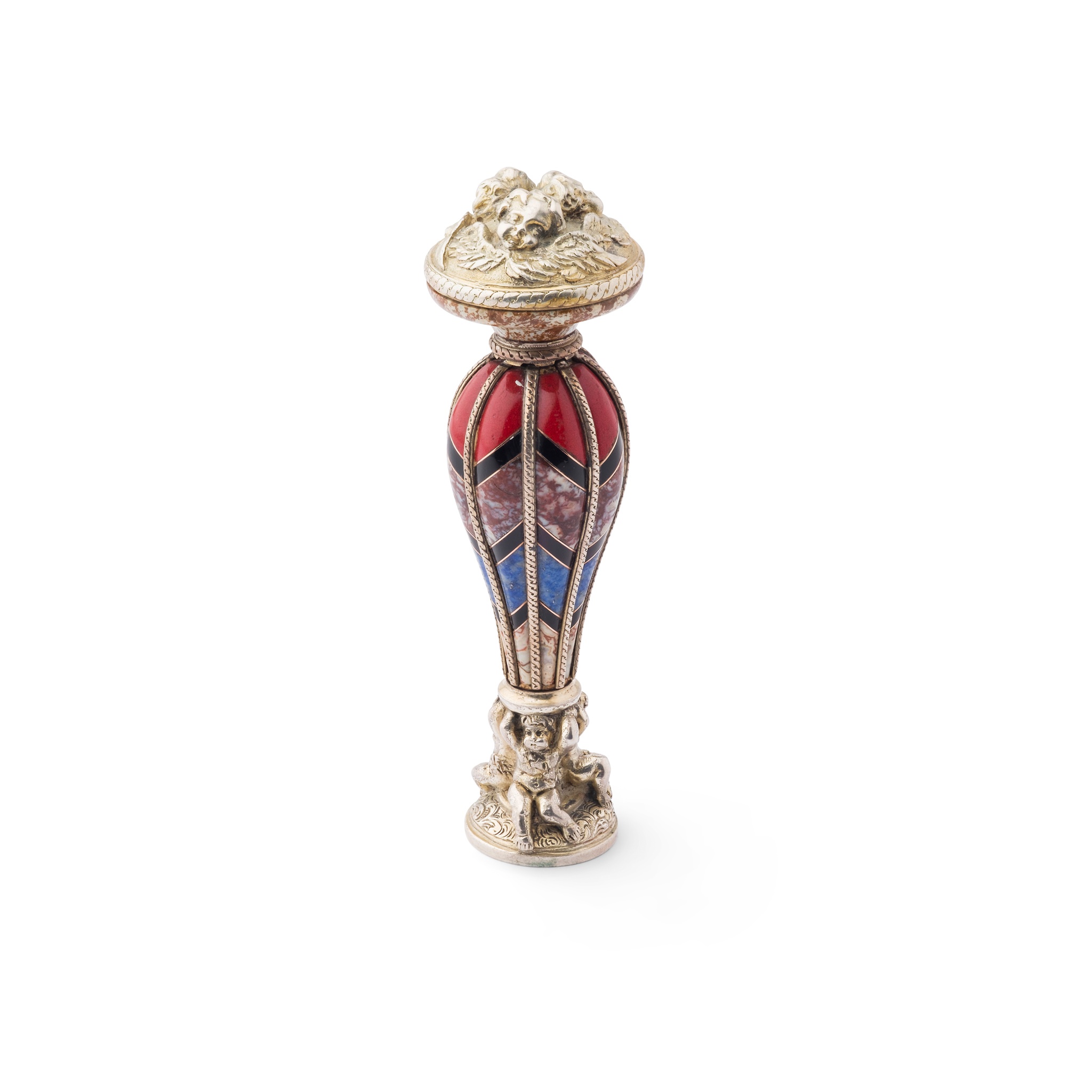 A 19TH CENTURY CONTINENTAL VARI-HARDSTONE SEAL, CIRCA 1865