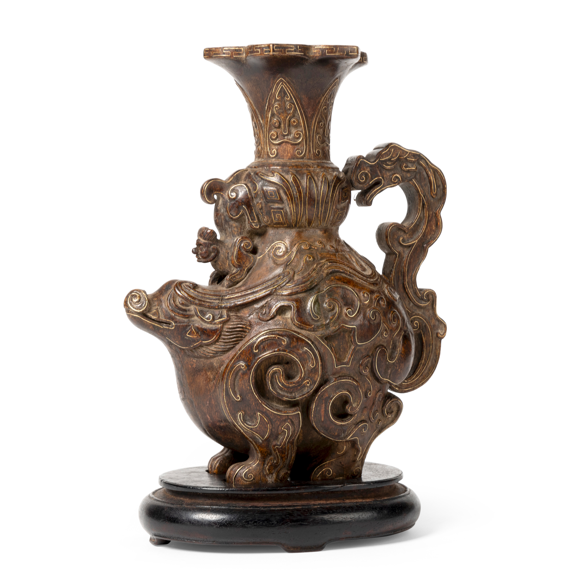 CHINESE CHENXIANGMU GOLD-WIRE-INLAID 'ZUN' VESSEL