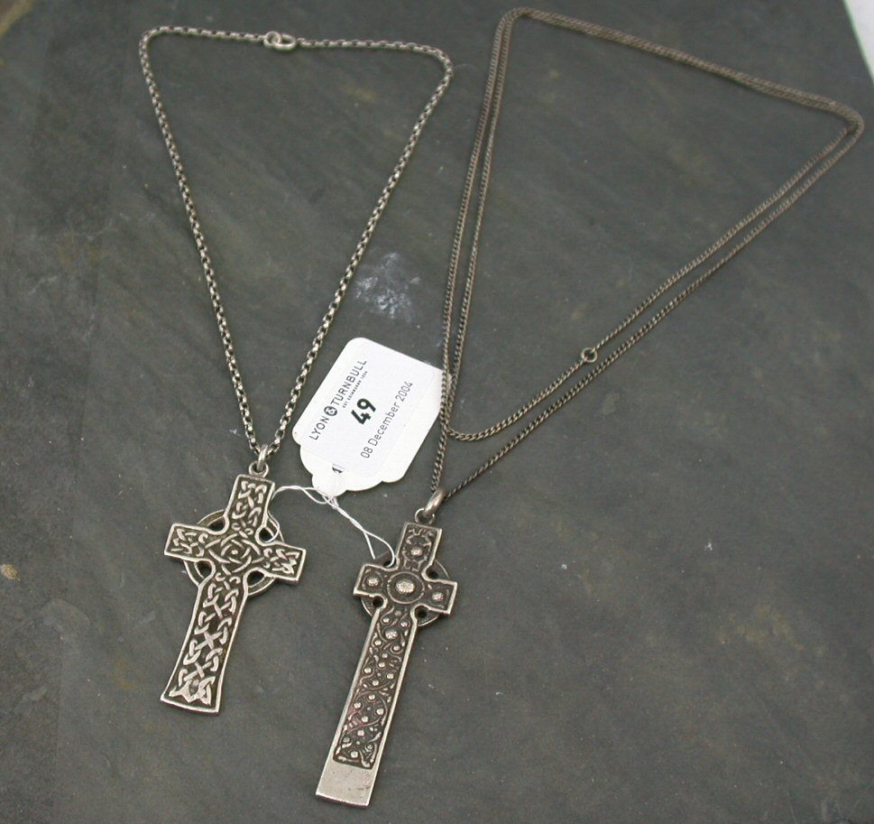 IONA - a silver Celtic cross pendant,