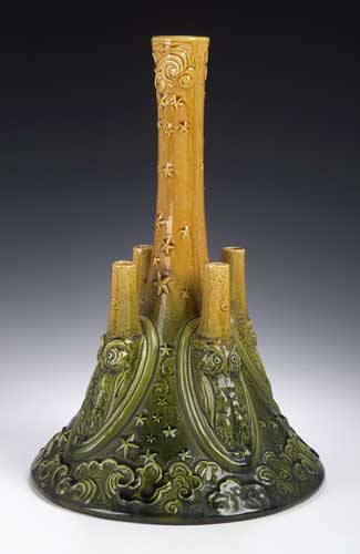 An Ault vase designed by Christopher Dresser,